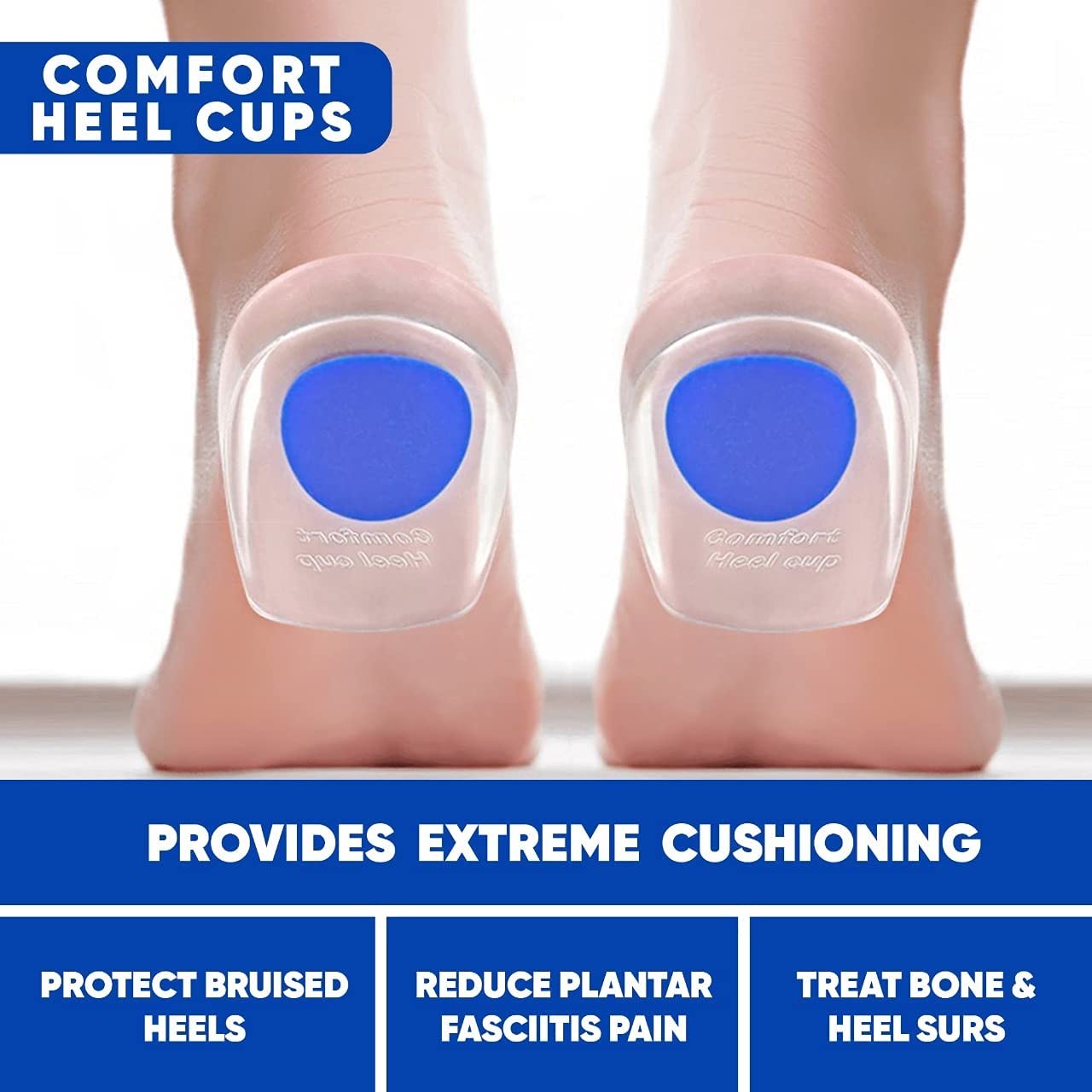 NAPPWE Silicone Heel Pads for Shoes - Cushioned Support Insoles for Heel Pain Relief, Height Increase & Shoe Bite Protection - Comfortable Foot Care for Men & Women (Perfect for Work, Sports & Daily Walking)