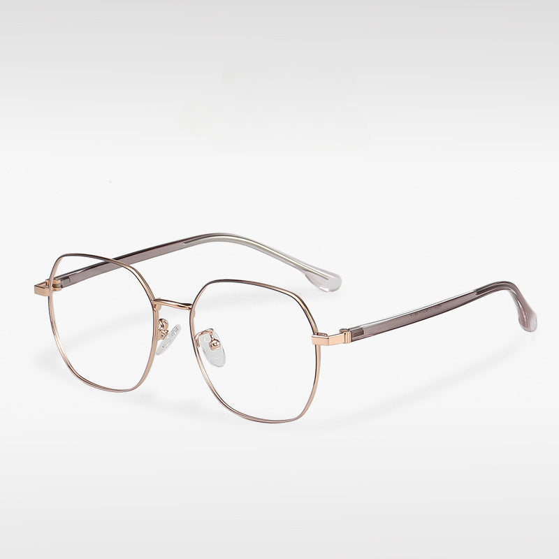 Stylish Geometric Metal Eyeglass Frames H5237 - Trendy Unisex Glasses for Men & Women - Perfect for Reading, Work, and Fashion Accessories
