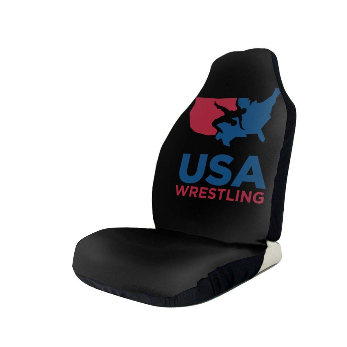 USA Wrestling Car Seat Covers - 1pc/2pc Set | Universal Fit for Sedans, Trucks & SUVs | Durable Vehicle Seat Protectors & Car Mat Covers | Perfect for Sports Fans, Commuting & Road Trips