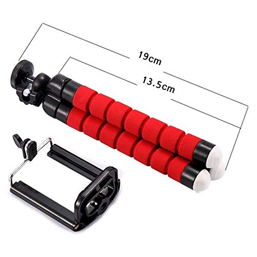 Flexible Octopus Tripod Stand for Phone & Mini Camera - Adjustable Sponge Holder, Live Streaming, Vlogging, Photography (Black, No Clip) - Perfect for Travel, YouTube, TikTok & Instagram Content Creation