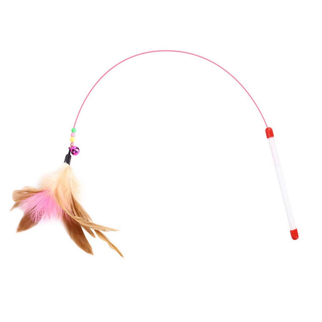 Interactive Cat Wand Toy with Bell - Dangling Teaser for Playful Kittens & Cats - Fun Pet Rod for Exercise & Bonding - Perfect for Indoor Play & Training Sessions