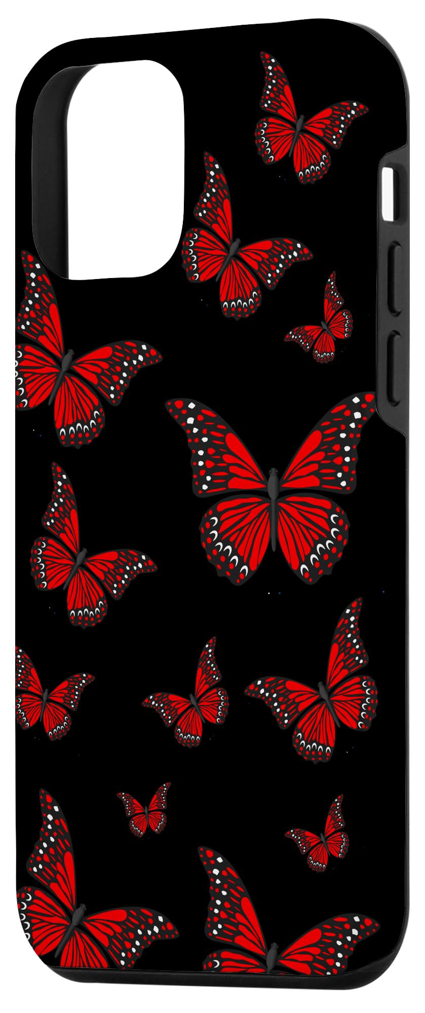 iPhone 12 Mini Case - Red Butterflies Design Slim Protective Cover | Perfect for Everyday Use, Travel & Gift Giving