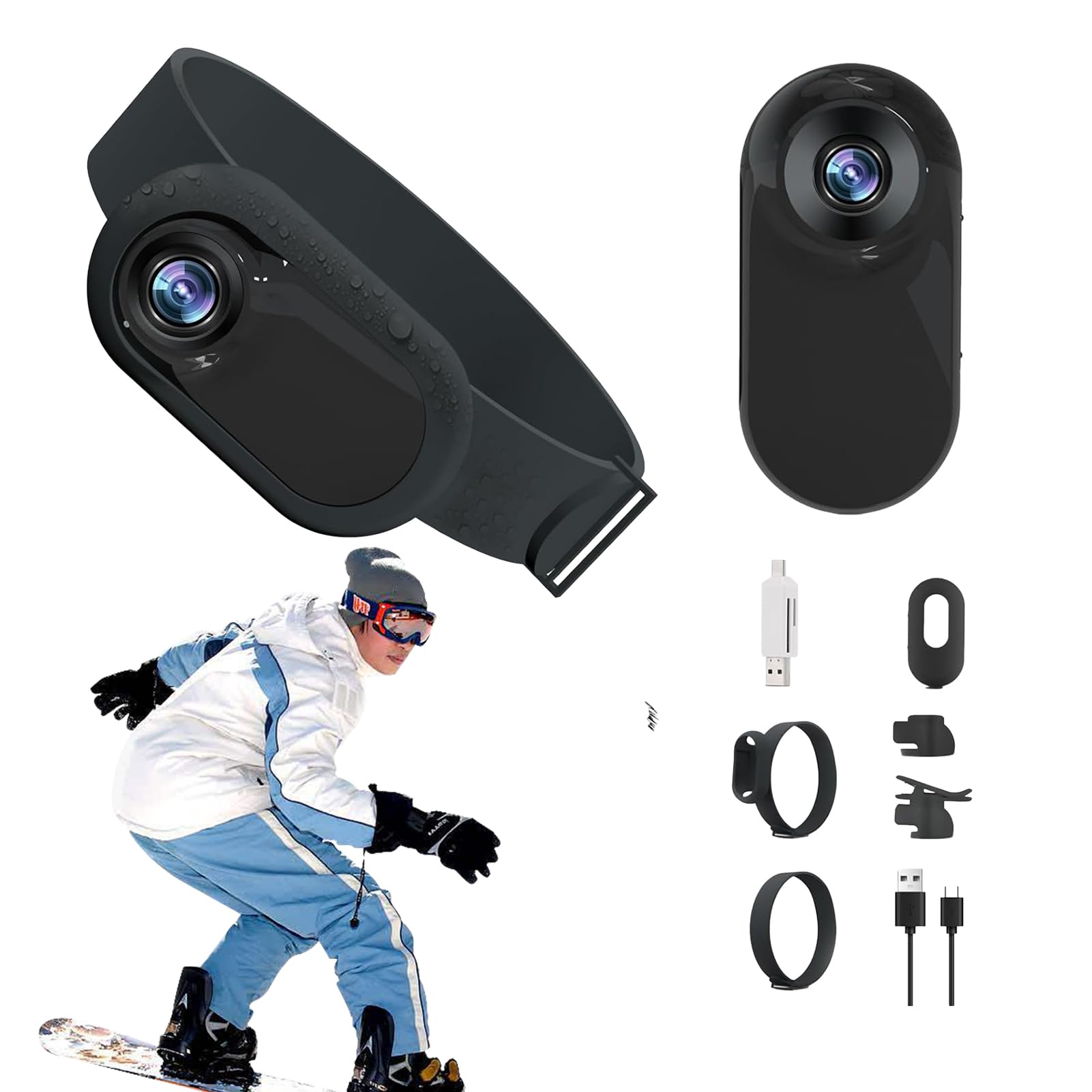 Sport Action Camera - 1080P HD Wireless Dog Tracker Collar Camera with 170° Wide Angle Lens | Portable Body Camera for Cycling, Biking & Outdoor Adventures | Video Recording Monitor for Pets, Sports & Security