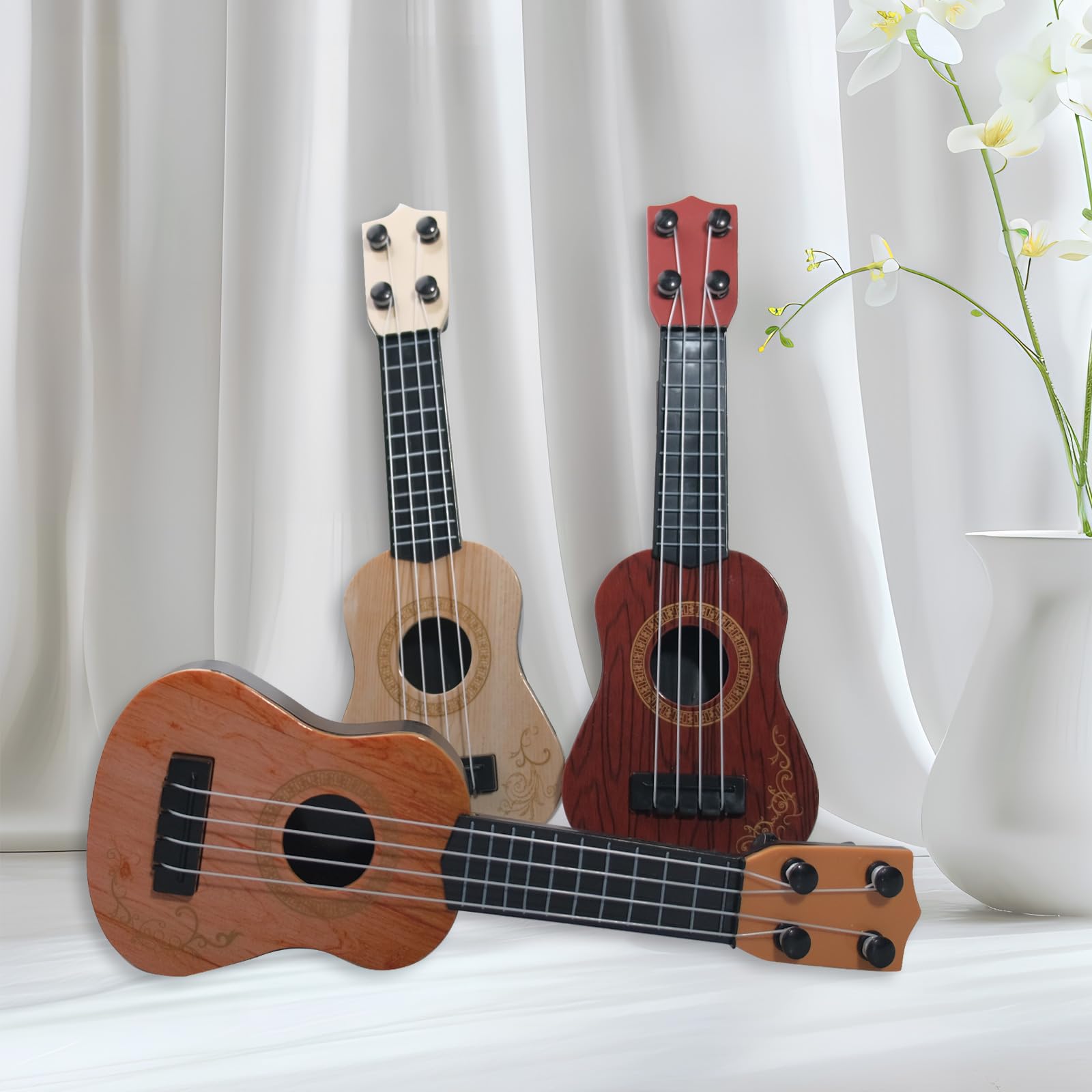 15 Pcs Kids Toy Guitar 10 Inch Mini Classical Ukulele - Beginner Musical Instrument for Toddlers, Educational Developmental Toy with Rhyme - Perfect for Birthday Gifts, Preschool Learning & Music Playtime