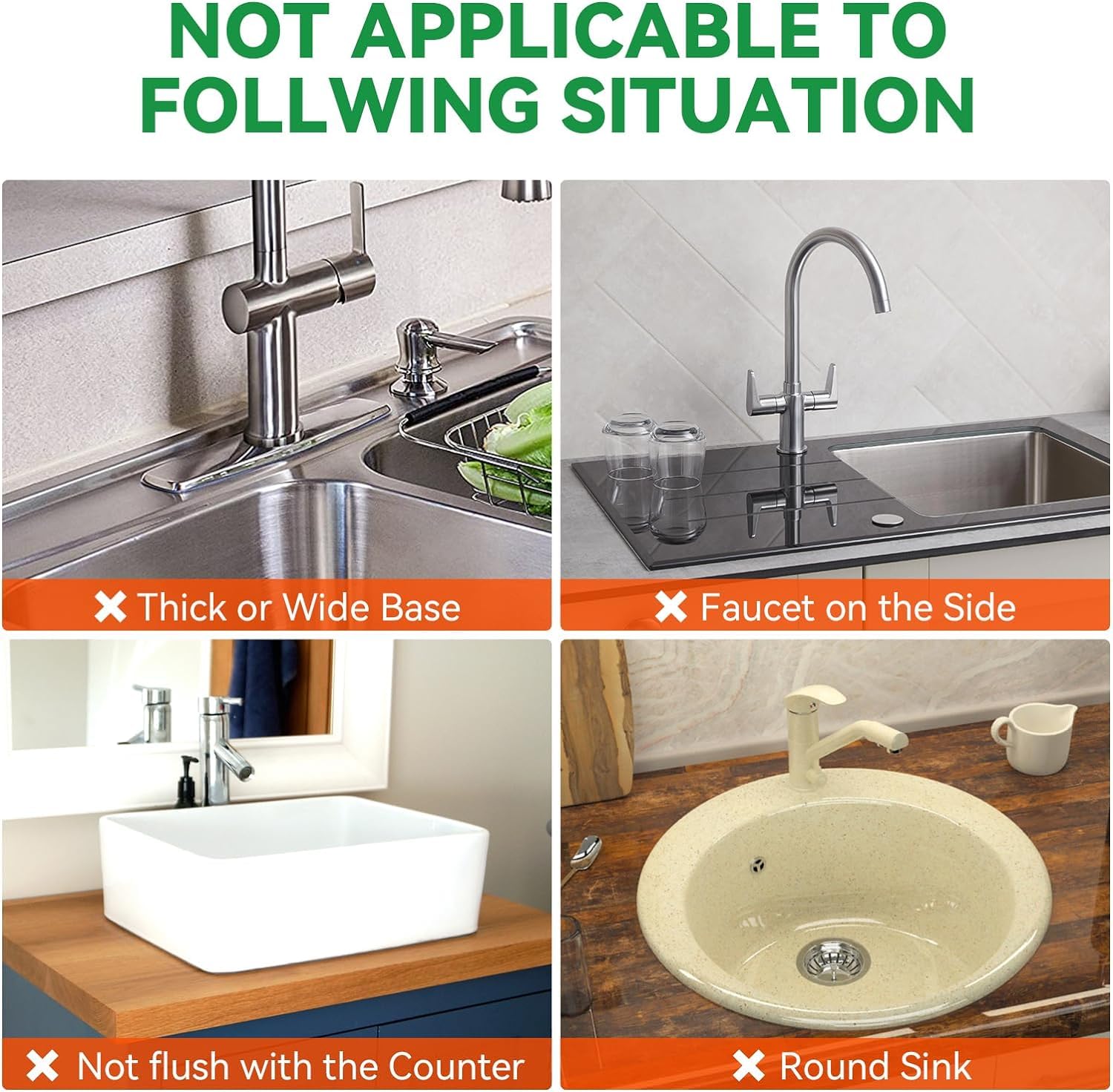 UNIQUE CART Silicone Faucet Mat - Dish Soap Sponge Holder, Drying Mat for Kitchen & Bathroom Sink, Splash Guard for Countertops, Perfect for Modern Homes and Compact Spaces (Grey)