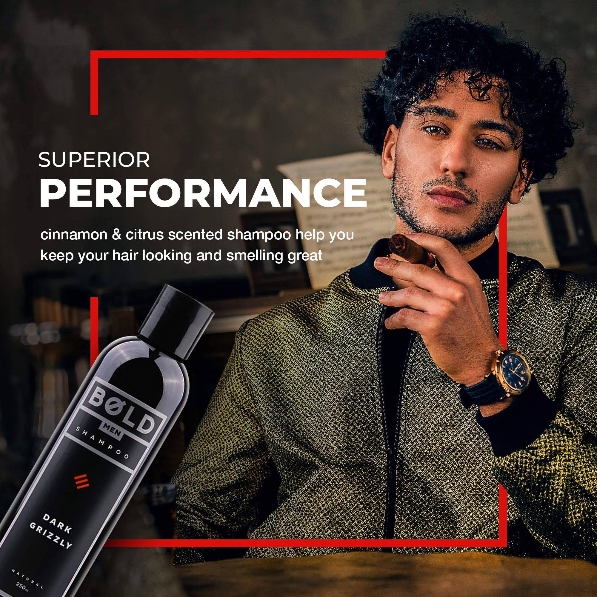 Dark Grizzly Men's Daily Shampoo 250ml - Hydrating & Volumizing Shampoo for Men with Natural Ingredients - Perfect for Daily Hair Care & Styling