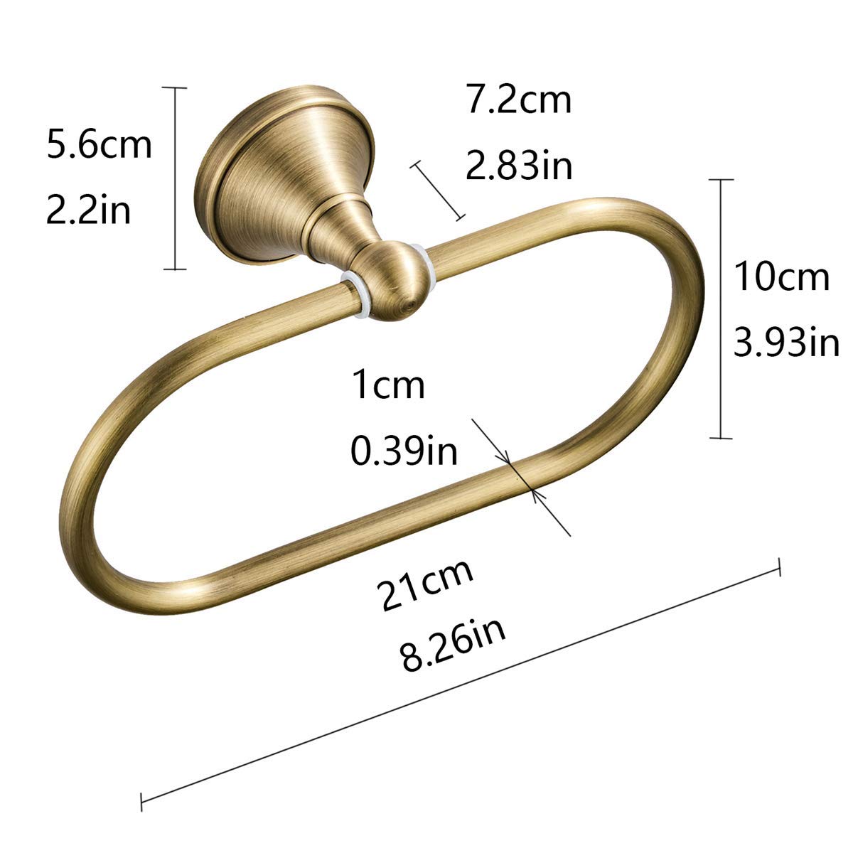 Flybath 3-Piece Bathroom Set - Toilet Paper Holder, Towel Ring & Hook in Antique Brass for Wall Mounting