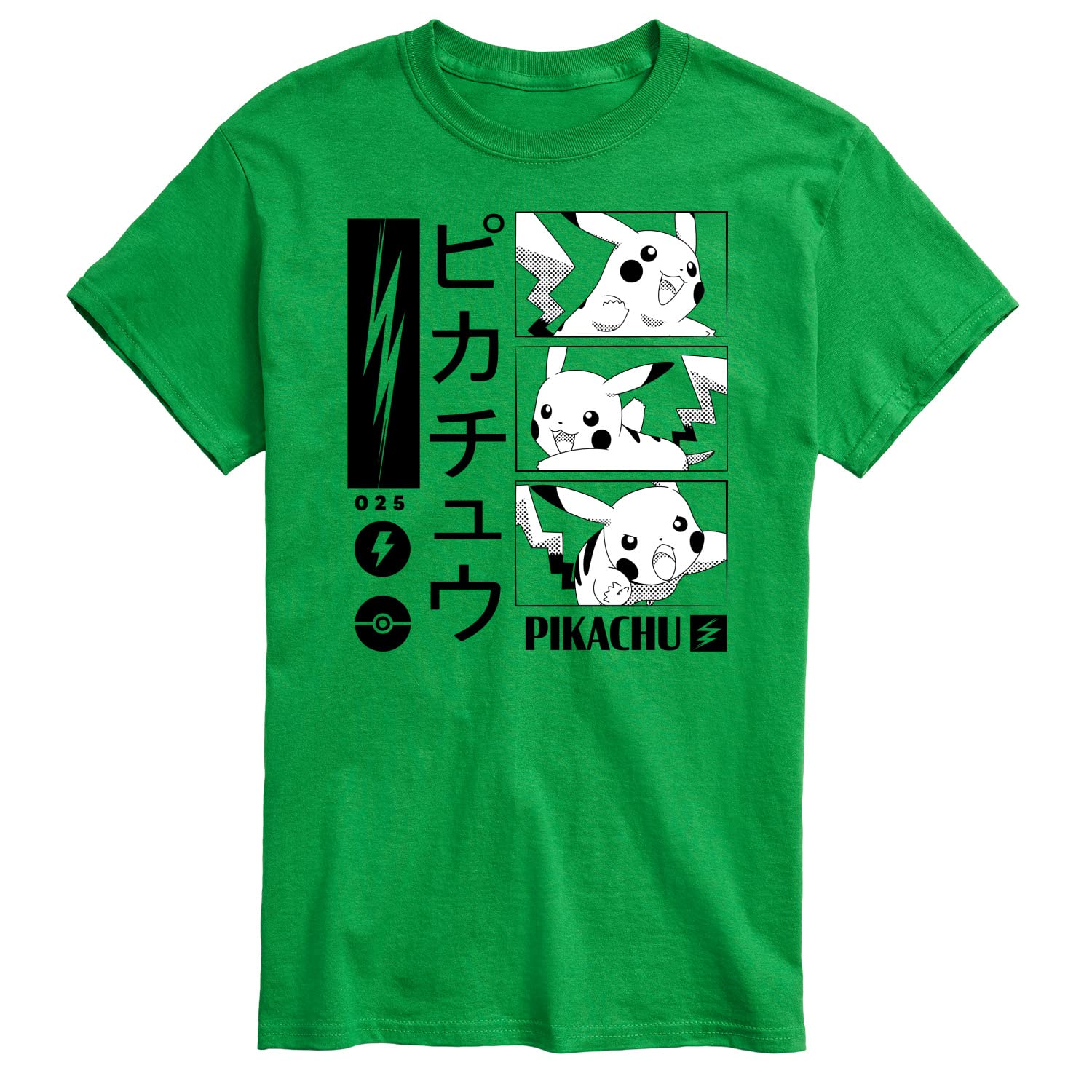 HYBRID APPAREL Men's Pokémon Pikachu Manga Panels Graphic T-Shirt - Short Sleeve Anime Tee for Casual Wear & Cosplay