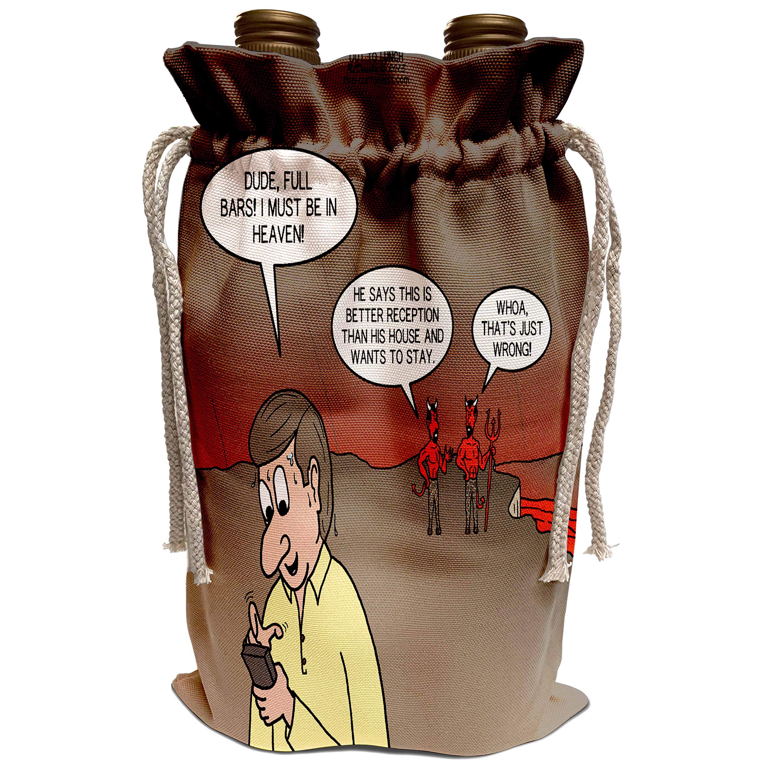 3D Insulated Reusable Wine Tote Bag with Funny 
