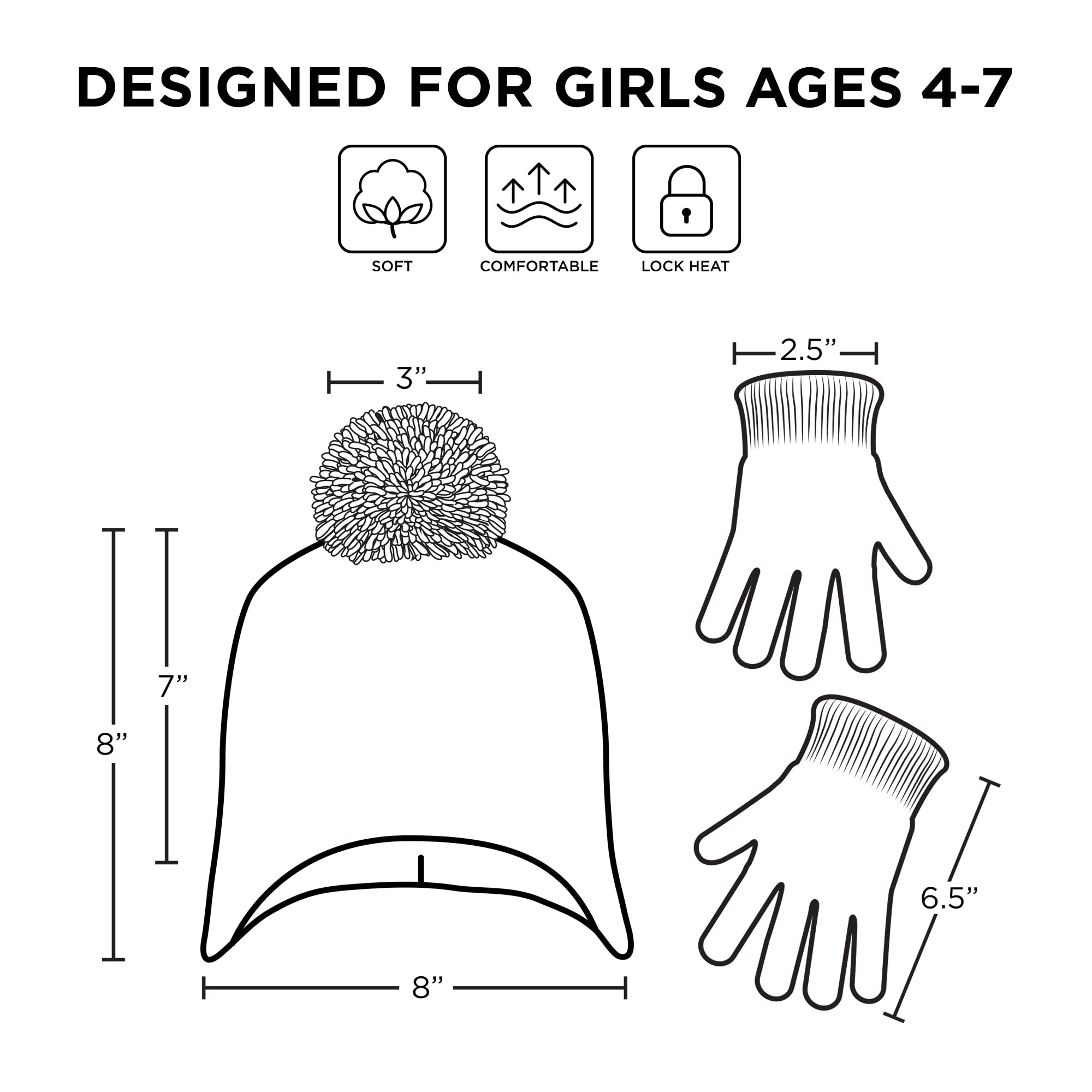 Disney Toddler Winter Hat and Mittens Set for Girls Ages 2-4 | Encanto Kids Gloves and Hat Set for Ages 4-7 | Cold Weather Accessories for Snow Play and Outdoor Activities