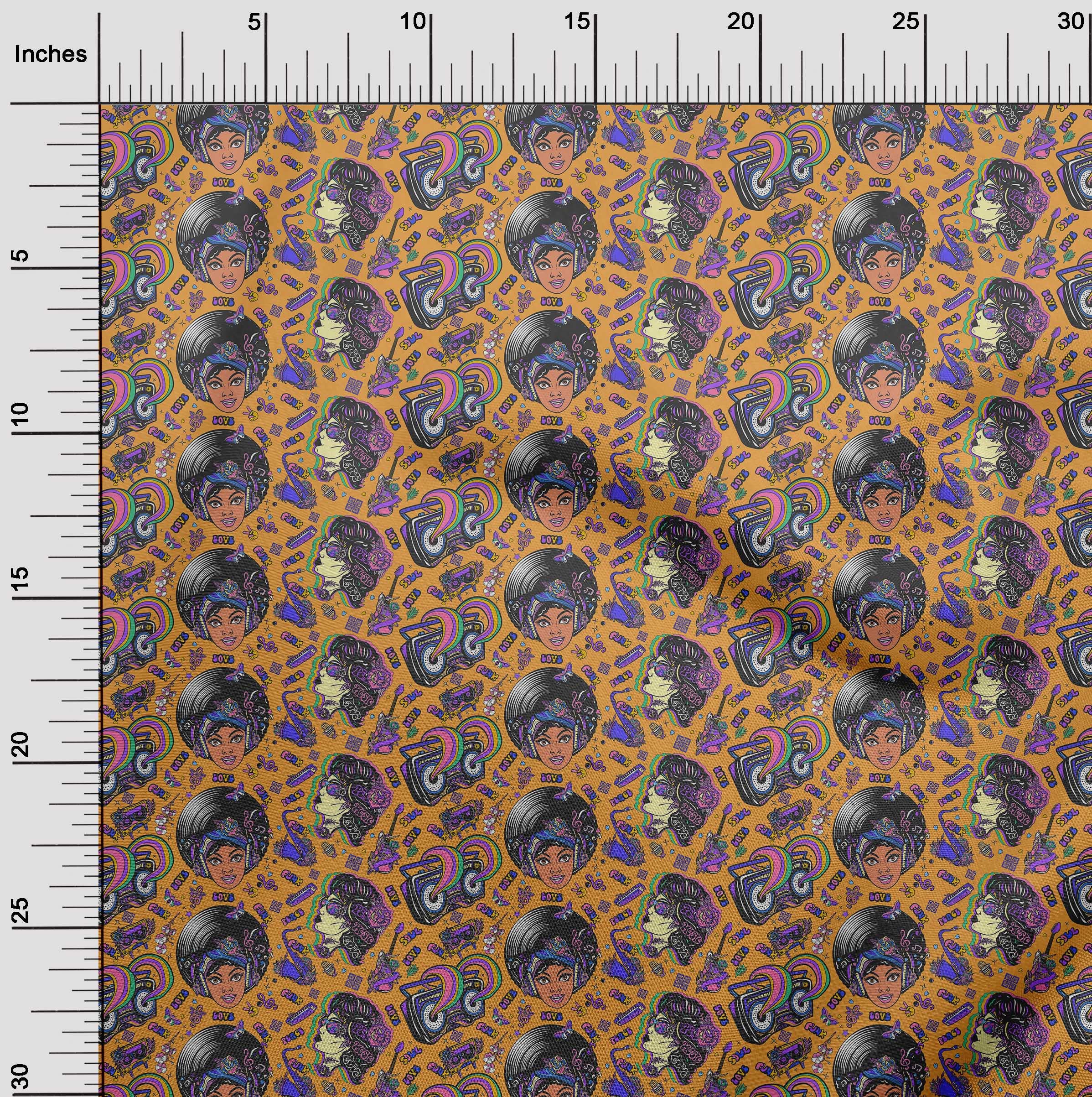 Velvet Orange African Print Fabric by The Yard - 58