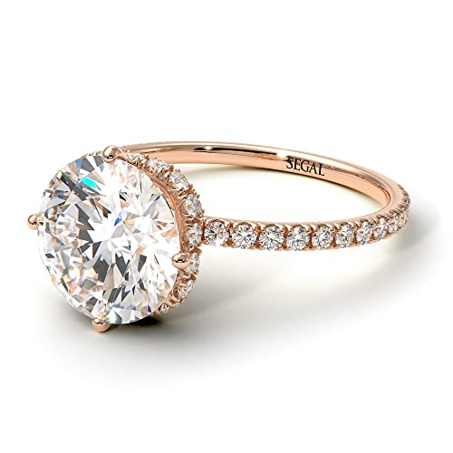 14K-18K Rose Gold Double Hidden Halo Moissanite Engagement Ring for Women - Angelina Design, Unique Diamond Alternative Wedding Jewelry | Perfect for Proposals, Anniversaries & Special Occasions