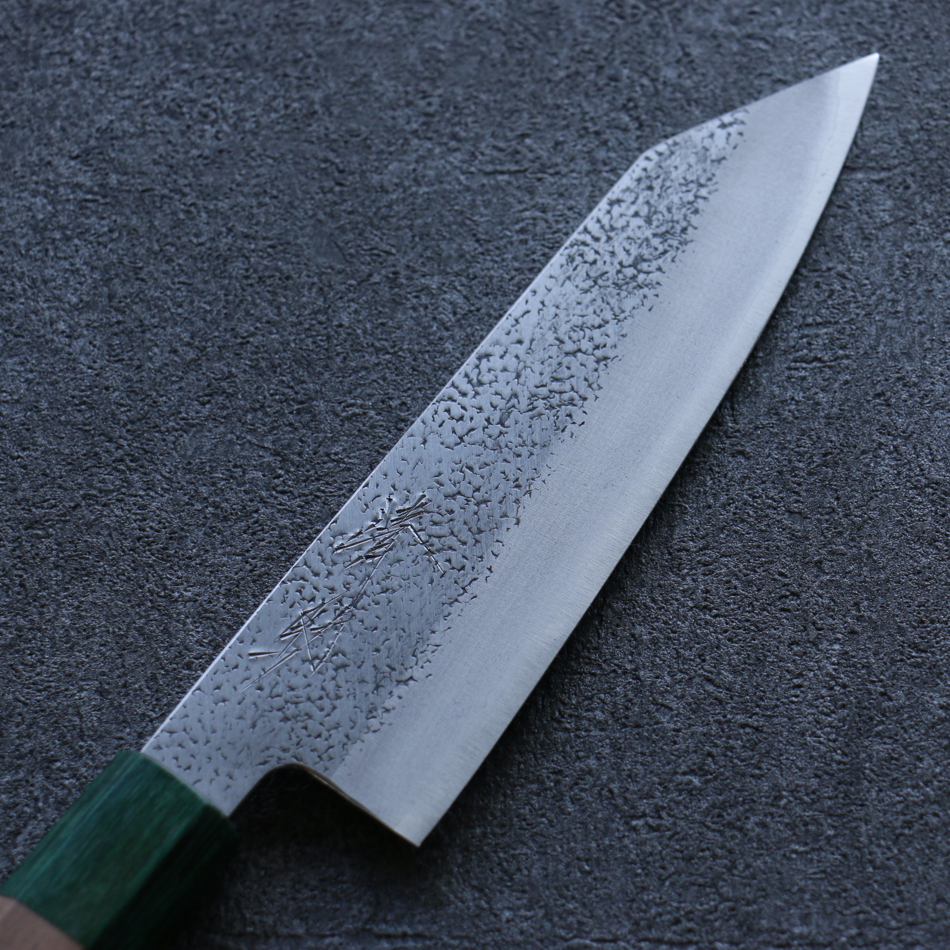 Premium Seisuke Blue Super Hammered Bunka Knife 165mm - Walnut Handle with Double Green Pakka Wood - Japanese Kitchen Knife for Slicing, Dicing & Precision Cooking