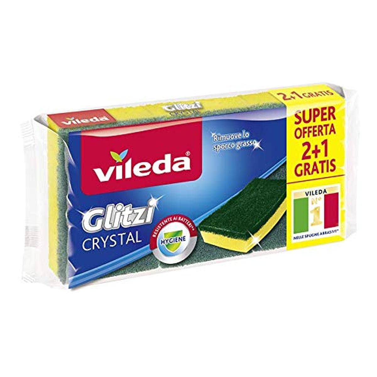 Vileda Glitzi Sponges with Nail Protector - Pack of 12 | Premium European Import | Perfect for Dishes, Glassware & Delicate Surfaces