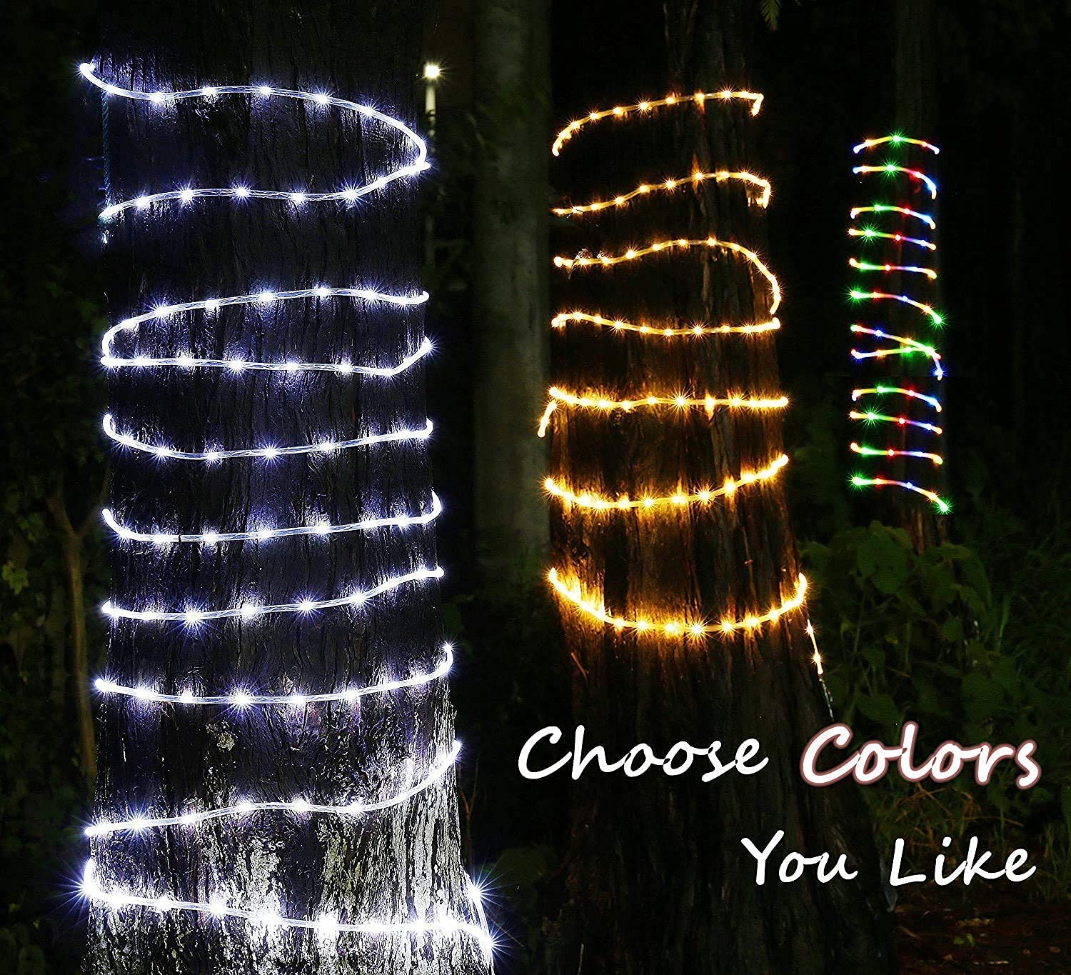 33ft Solar String Lights with 100 LEDs - Waterproof Outdoor Fairy Lights for Christmas, Garden, Patio, and Holiday Decorations - Perfect for Backyard, Wedding, Party, and Landscape Lighting