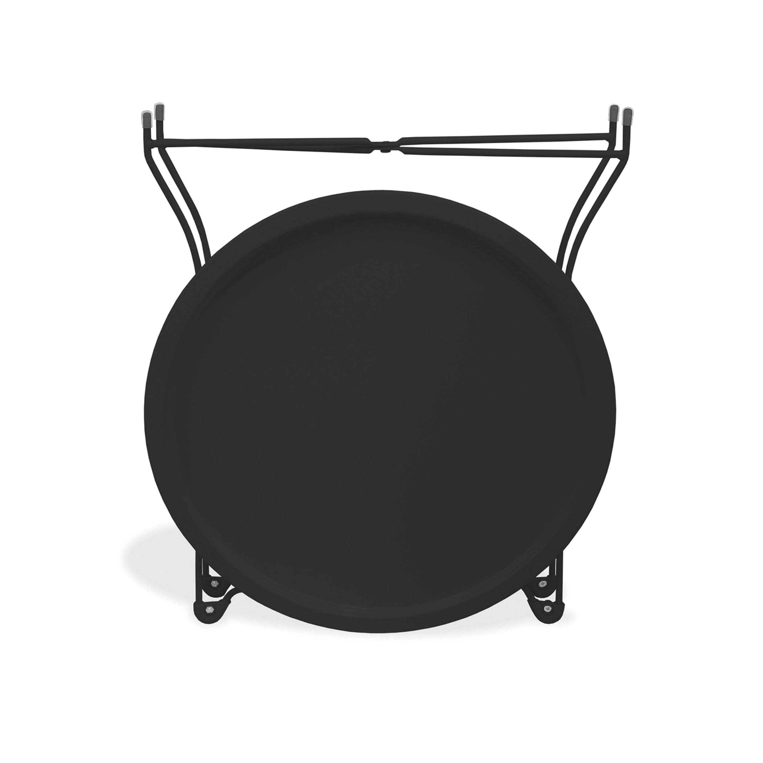 Atlantic Metal Side Table - Black Folding Tray Table with Sturdy Steel Frame & Durable Powder Coating | Perfect for Living Room, Bedroom, Patio & Outdoor Use - 38435984
