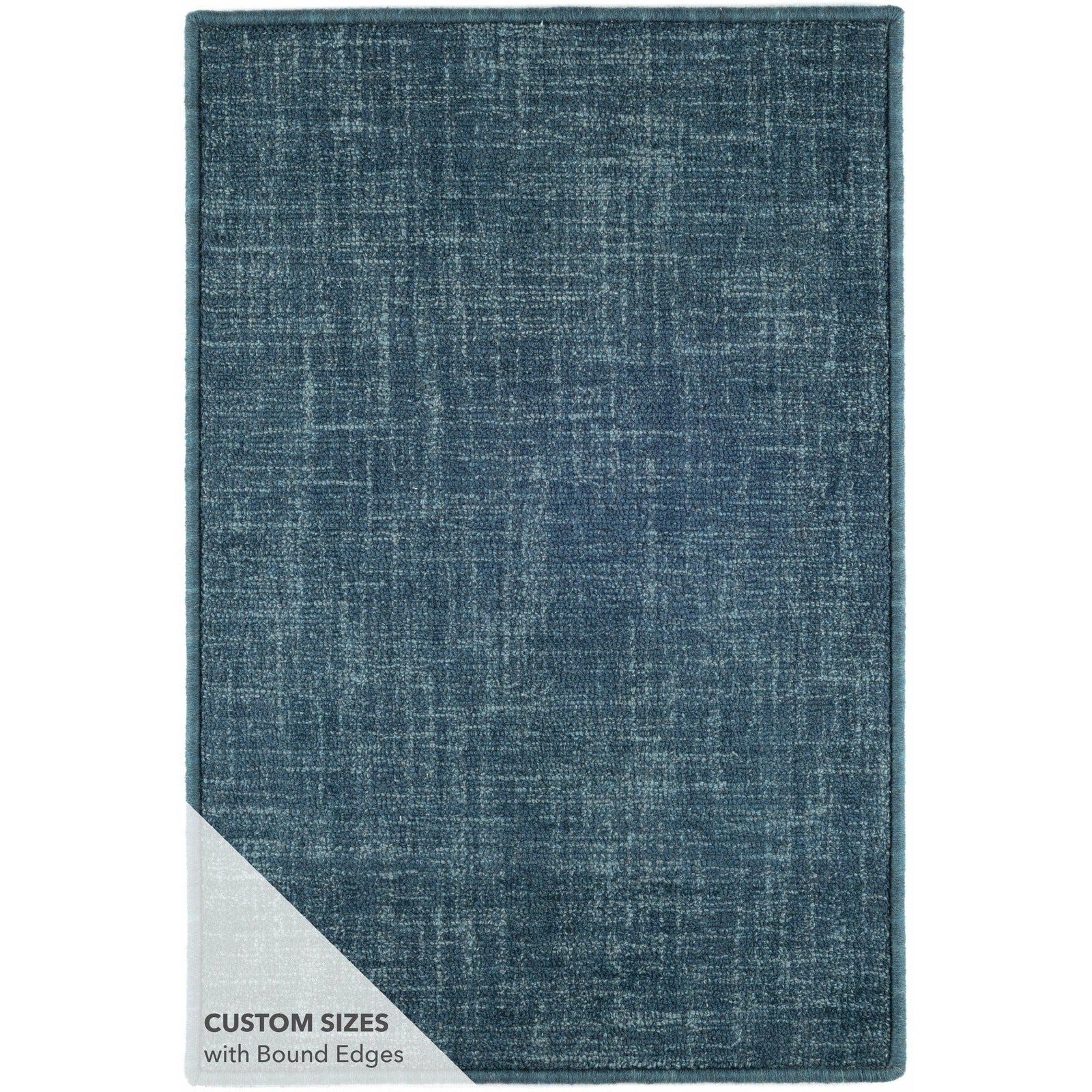 Dash & Albert Crosshatch Denim Micro Hooked Wool Rug - Soft & Durable Handmade Area Rug for Living Room, Bedroom, Nursery - Perfect for Home Decor & Cozy Spaces