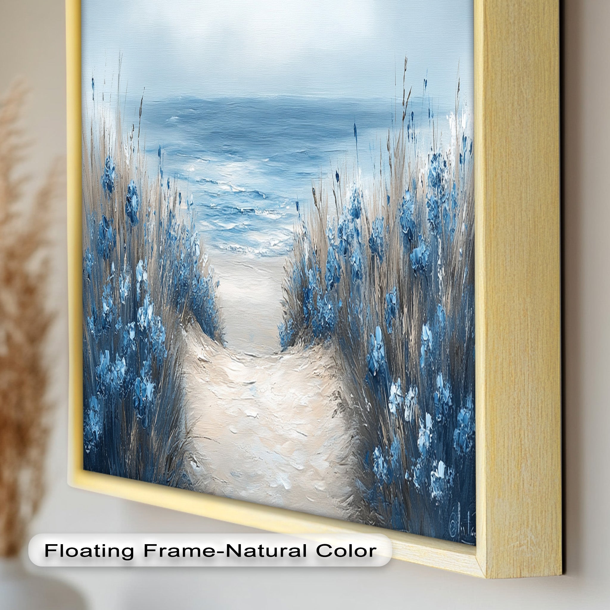 Coastal Beach Path Wall Art - Handmade Landscape Oil Painting for Living Room, Bedroom & Office Decor | Scenic Shoreline Canvas Print