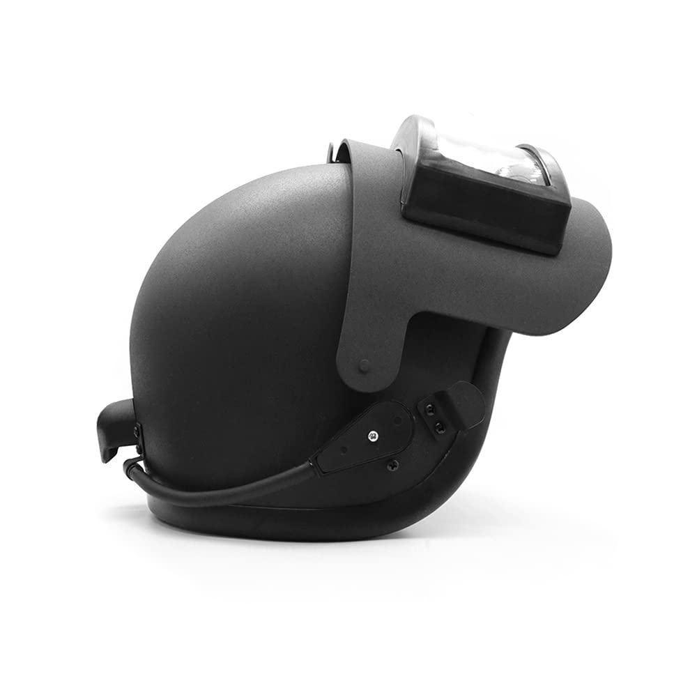 Russian Altyn Helmet Replica - FSB MVD Spetsnaz Tactical Steel Visor Helmet with Dummy Radio - Black Edition | Military Cosplay, Airsoft Gear & Special Forces Costume Accessory