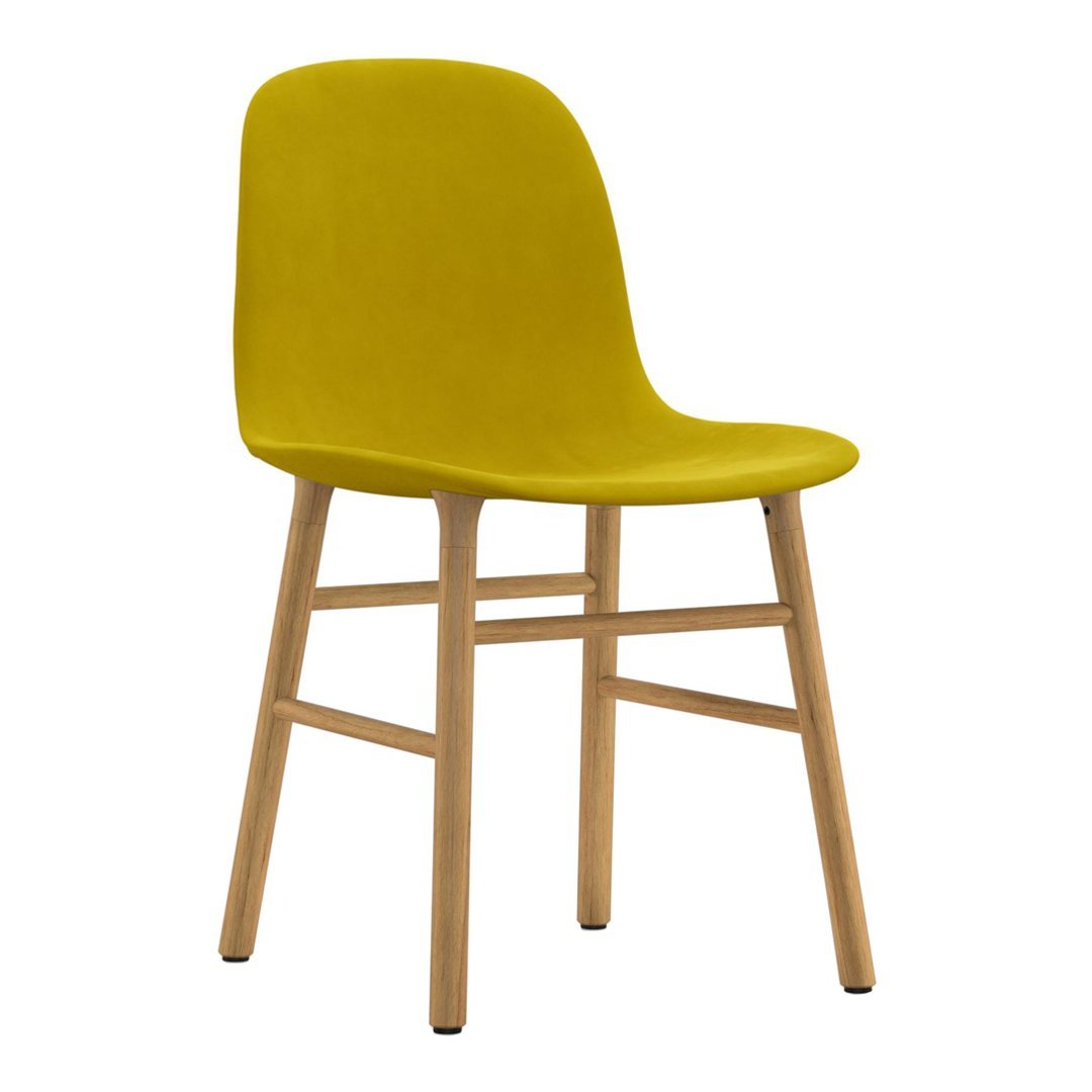 Modern Upholstered Form Chair with Solid Wood Legs - Comfortable Lounge Chair for Living Room, Bedroom, or Office