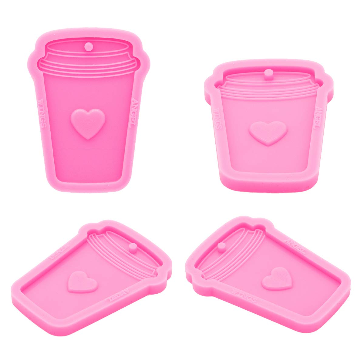 Shiny Glossy Silicone Coffee Cup Mold for Polymer Clay, Epoxy Resin Jewelry, Keychain & DIY Crafts - Perfect for Necklaces, Pendants & Handmade Gifts