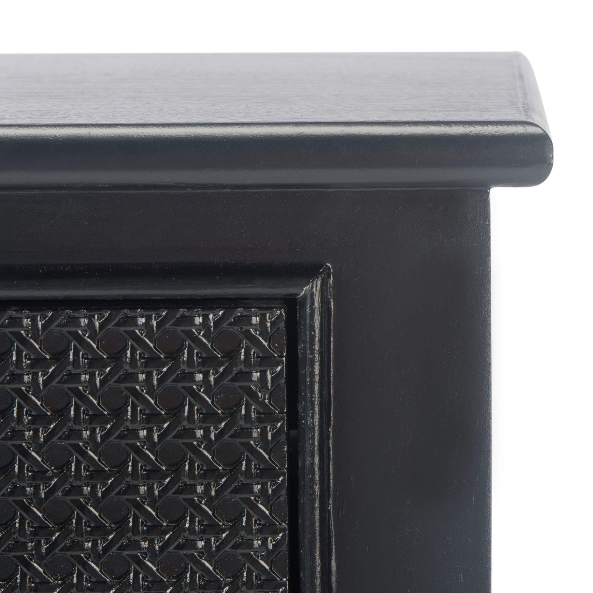 Safavieh Haines Black 4-Drawer Console Table with Bottom Shelf - Modern Entryway Furniture for Living Room, Hallway & Foyer Decor