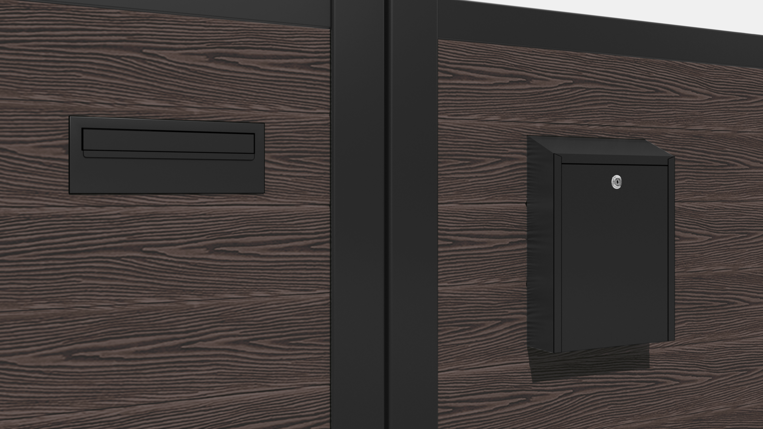 Classic Nabila Curved Top Driveway Gate - Mid Brown Finish - Middle & End Screen - Perfect for Home Security & Garden Protection
