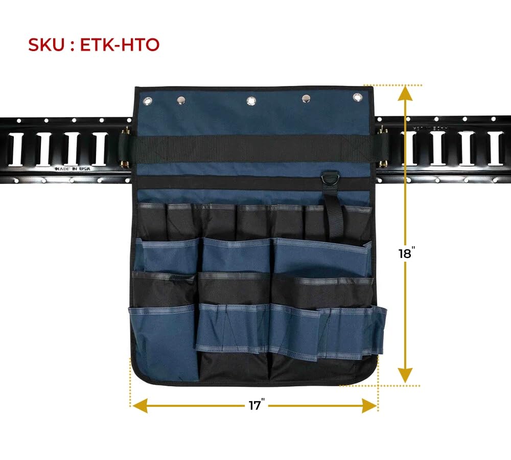 Mytee Products 4 Pack E-Track Hanging Tool Organizer - Heavy Duty Enclosed Trailer Wall Mount Tool Pouch with Multiple Pockets - E-Track Accessories for Trailers, Workshops & Garages - Perfect for Wrenches, Screwdrivers & Power Tools Storage