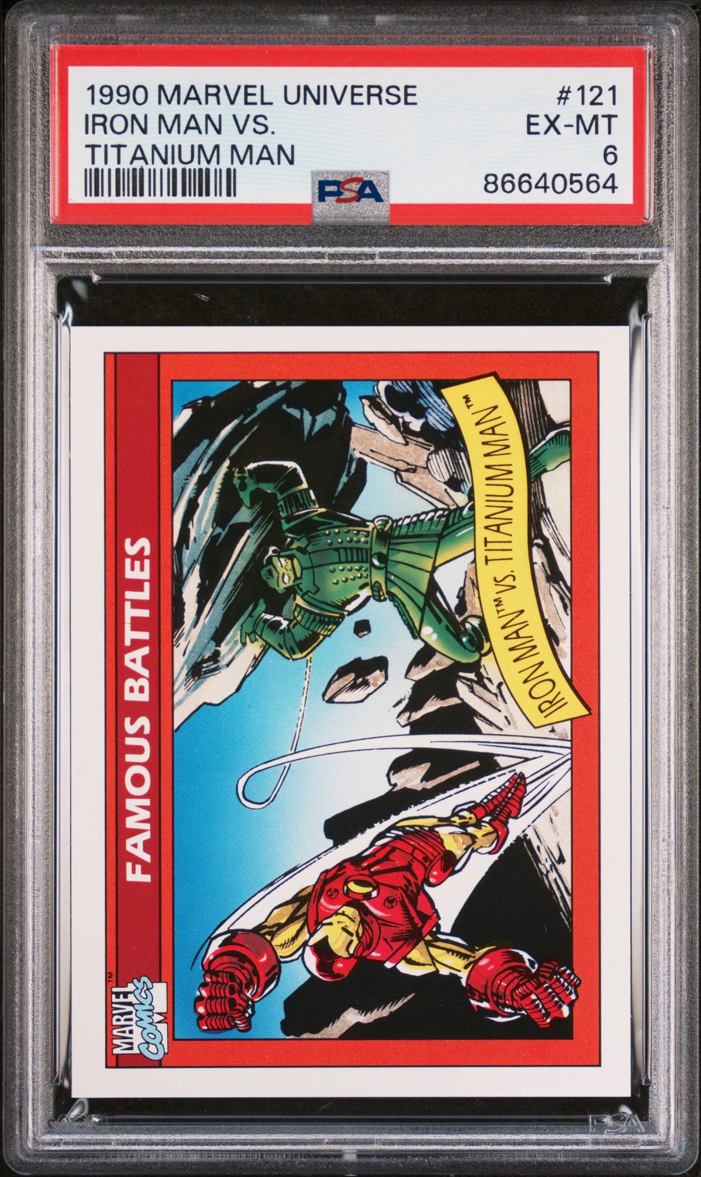 1990 MARVEL UNIVERSE IRON MAN VS. TITANIUM MAN #121 PSA 6 Graded Comic Book - Rare Collectible for Superhero Fans & Comic Book Enthusiasts - Perfect for Display, Investment & Gift Giving