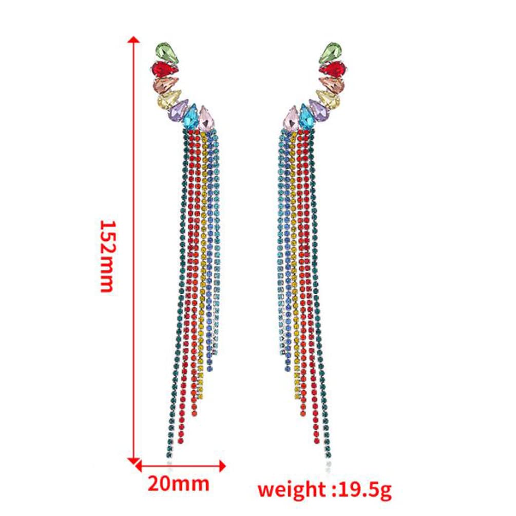 Fashionable Crystal Tassel Drop Earrings for Women - Elegant Claw Chain Long Dangle Earrings | Perfect for Parties, Weddings & Date Nights