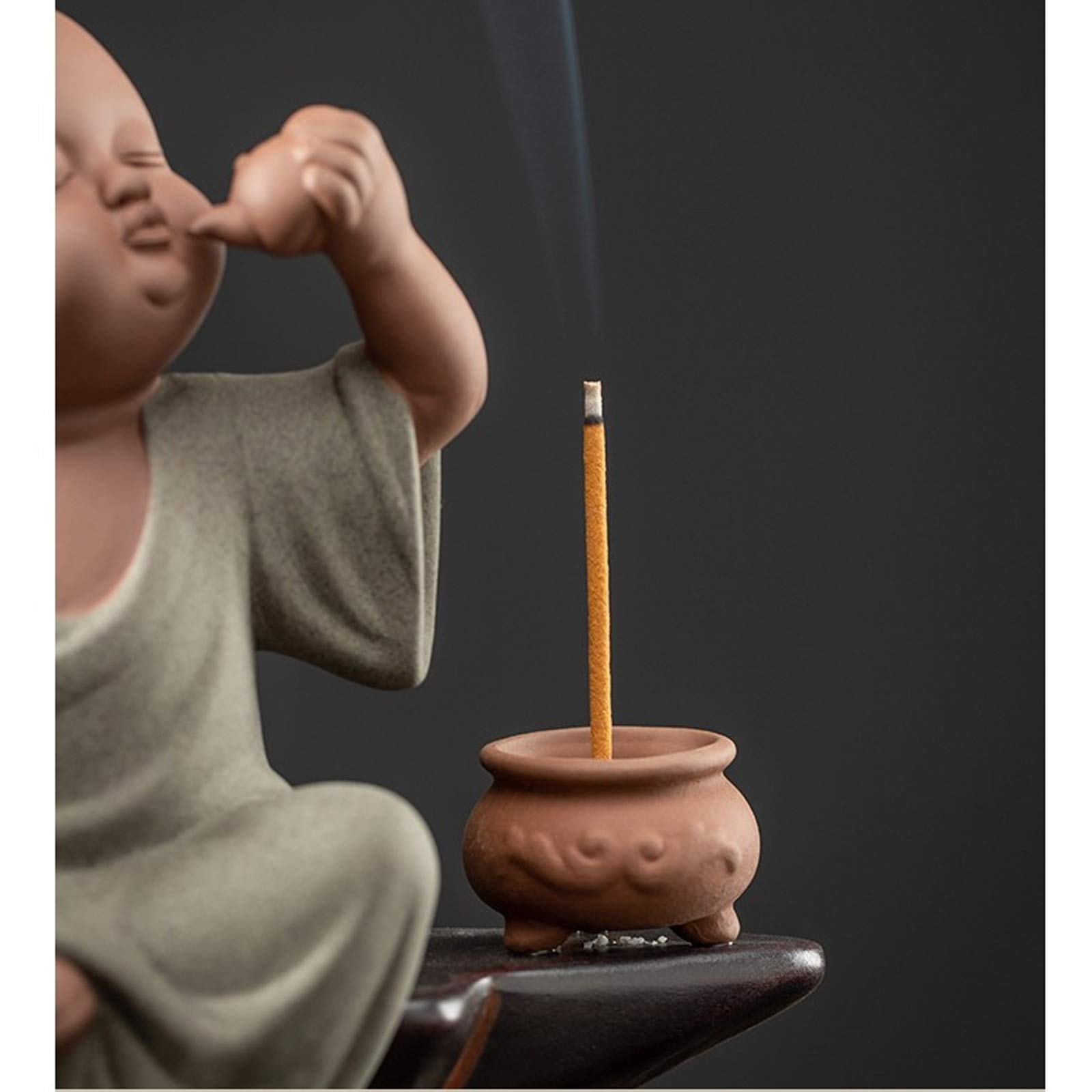 Ceramic Backflow Incense Burner - Zen Monk Design for Home Decor, Meditation & Aromatherapy | Perfect for Yoga, Tea Ceremony & Relaxation Spaces
