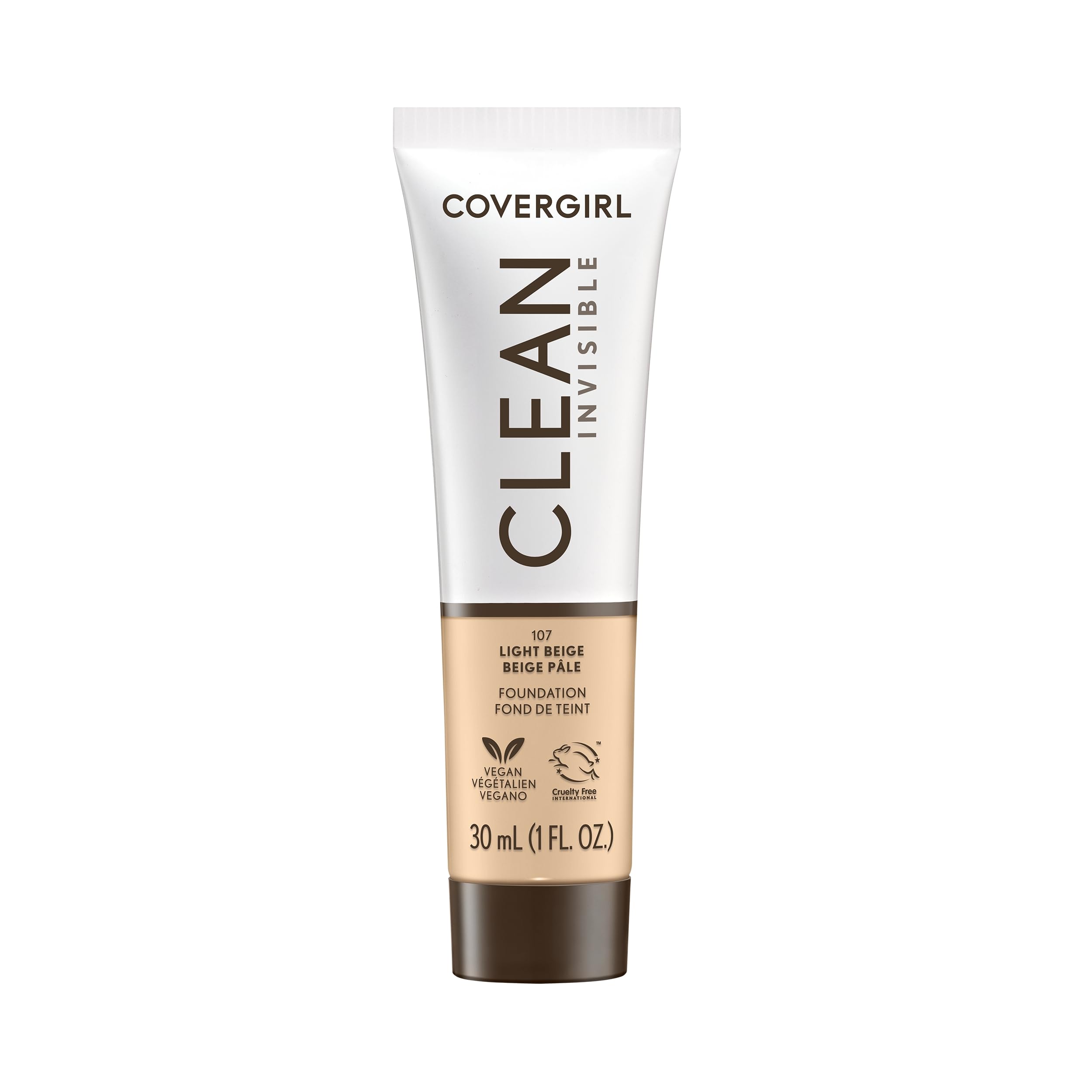 COVERGIRL Clean Invisible Dewy Foundation - Light Beige 1oz for Natural Glow