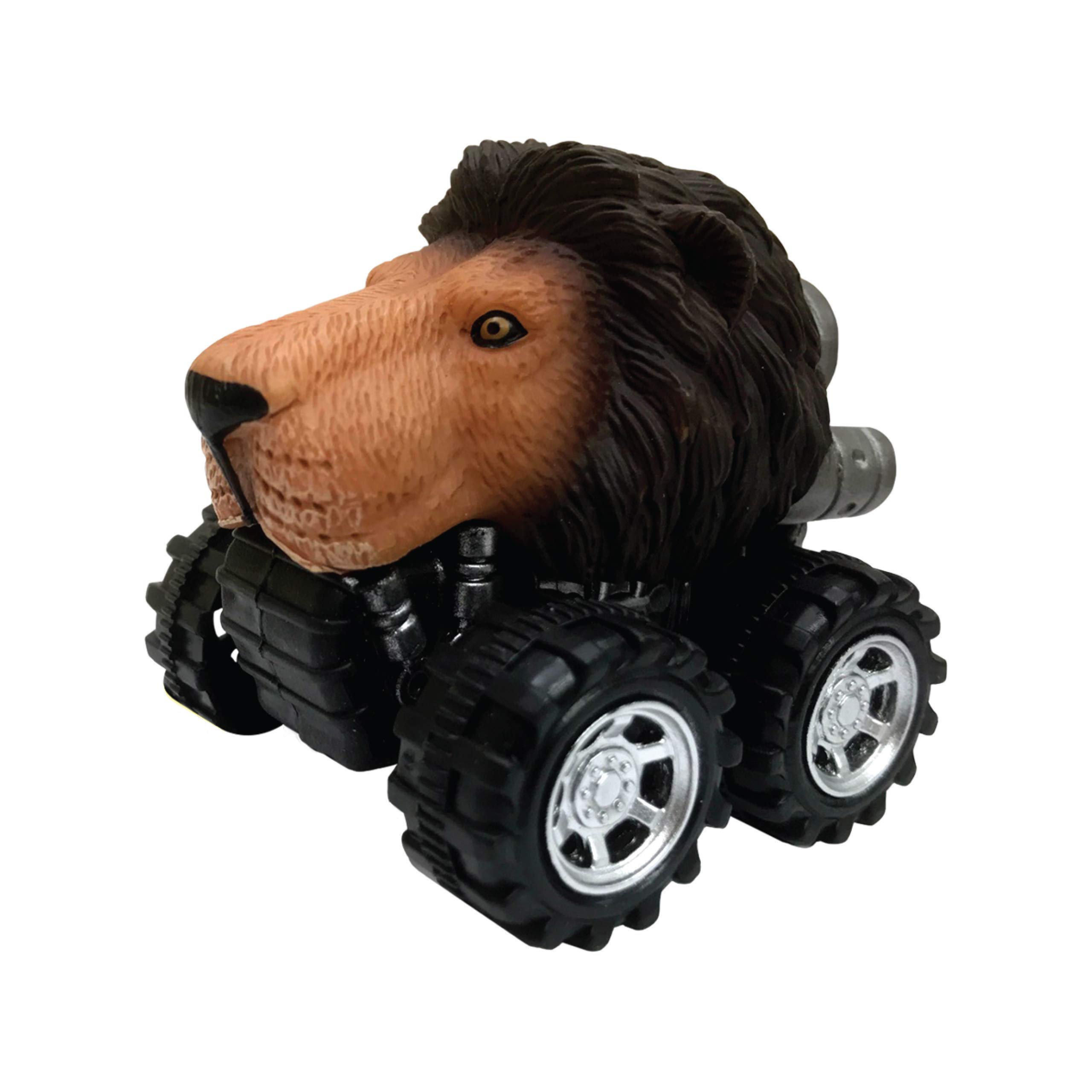 Deluxebase Friction Powered Monster Truck Toy with Cool Lion Rider - Durable Car Toy for Boys & Girls - Perfect for Playtime, Birthday Gifts & STEM Learning Fun