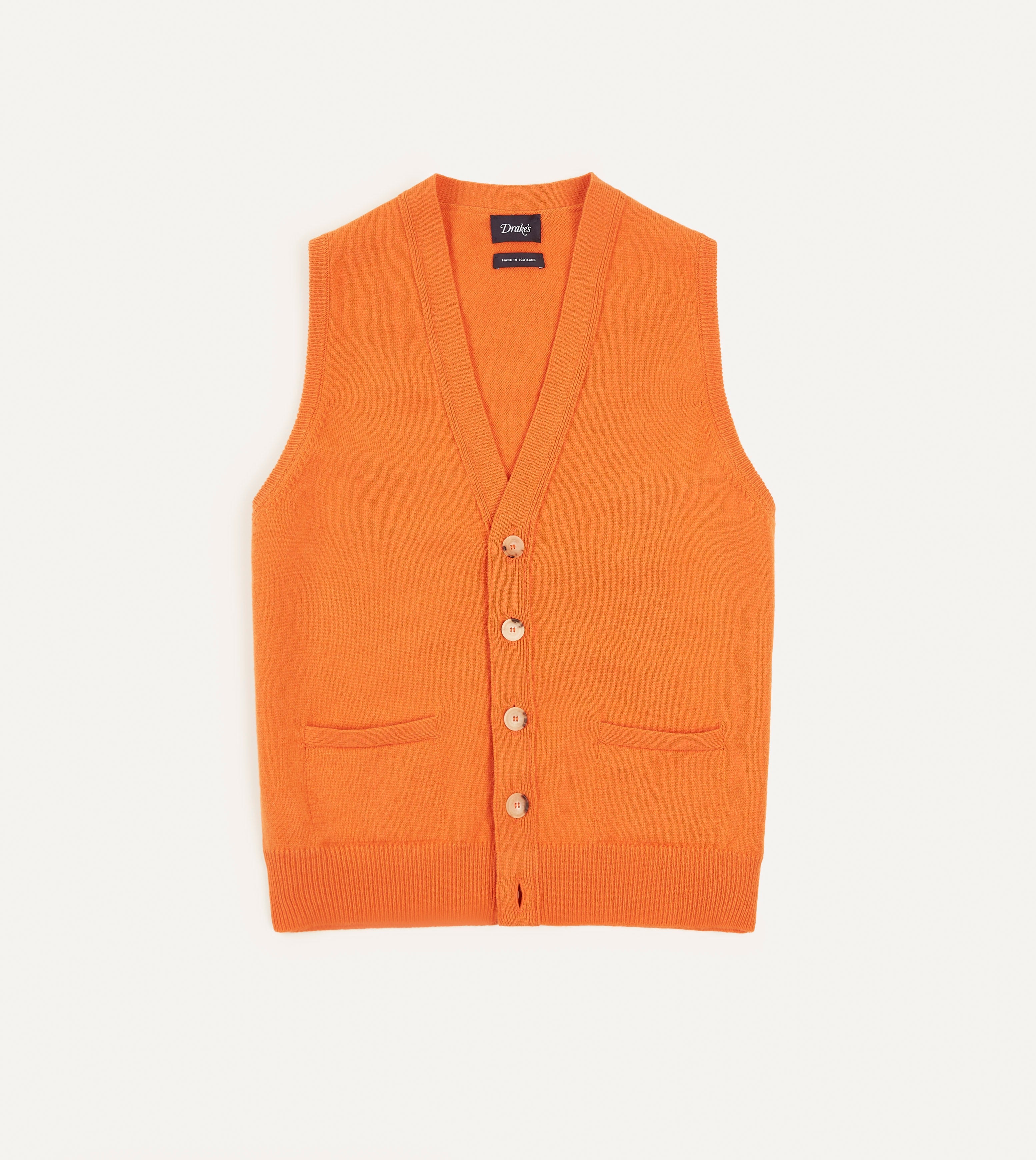 Soft Orange Lambswool Sleeveless Cardigan Sweater for Women - Cozy Lightweight Knit Open Front Wrap - Perfect for Fall, Winter & Layering Outfits