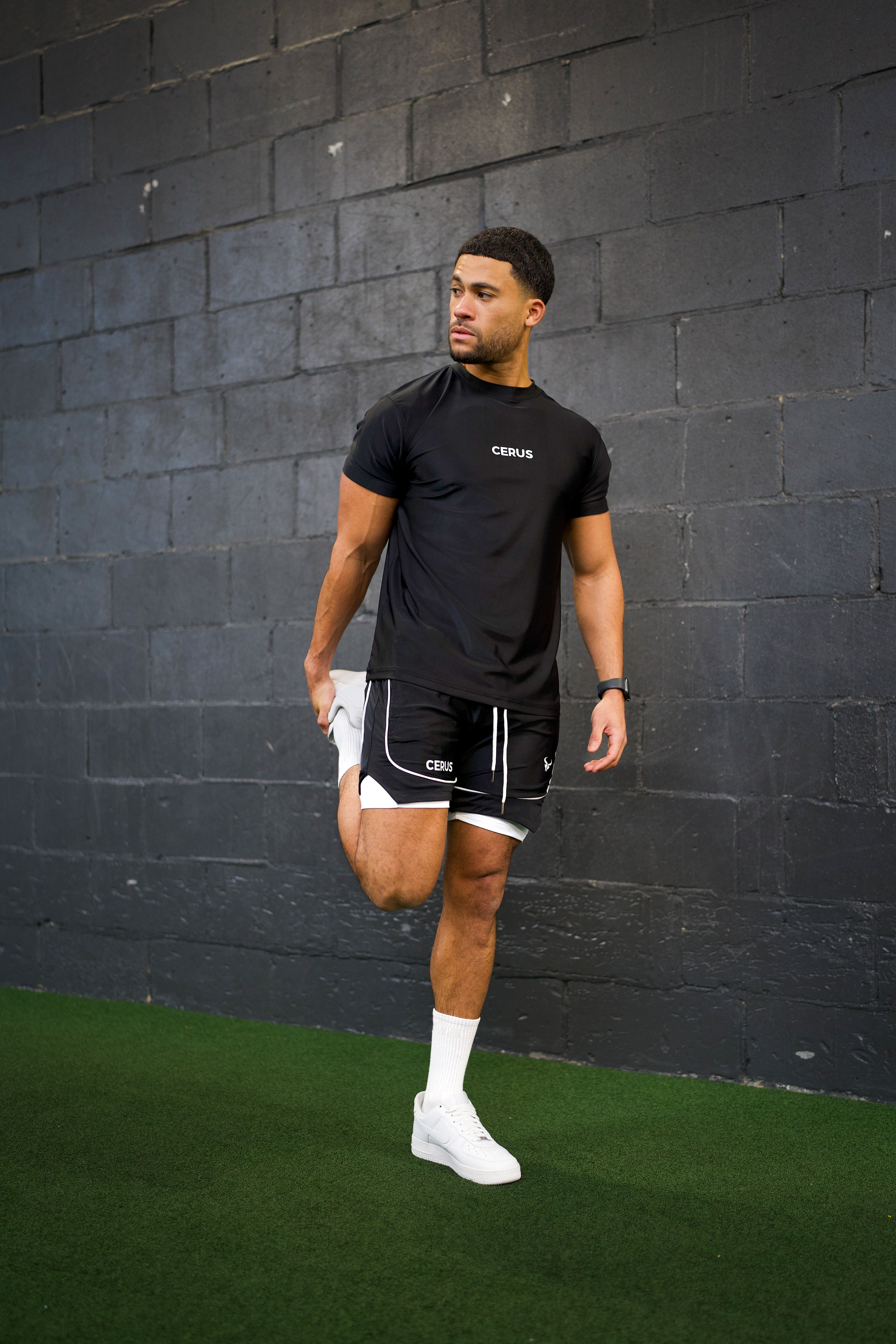 Cerus Black Flow 2-in-1 Running Shorts for Men - Quick Dry Athletic Workout Shorts with Built-in Liner - Perfect for Gym, Jogging & Outdoor Sports