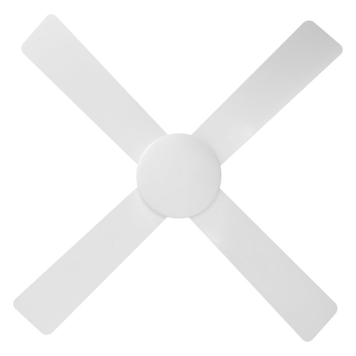 ALOHA 52 Inch DC White Ceiling Fan with Remote Control - Quiet Energy Efficient Cooling for Bedroom, Living Room & Outdoor Spaces