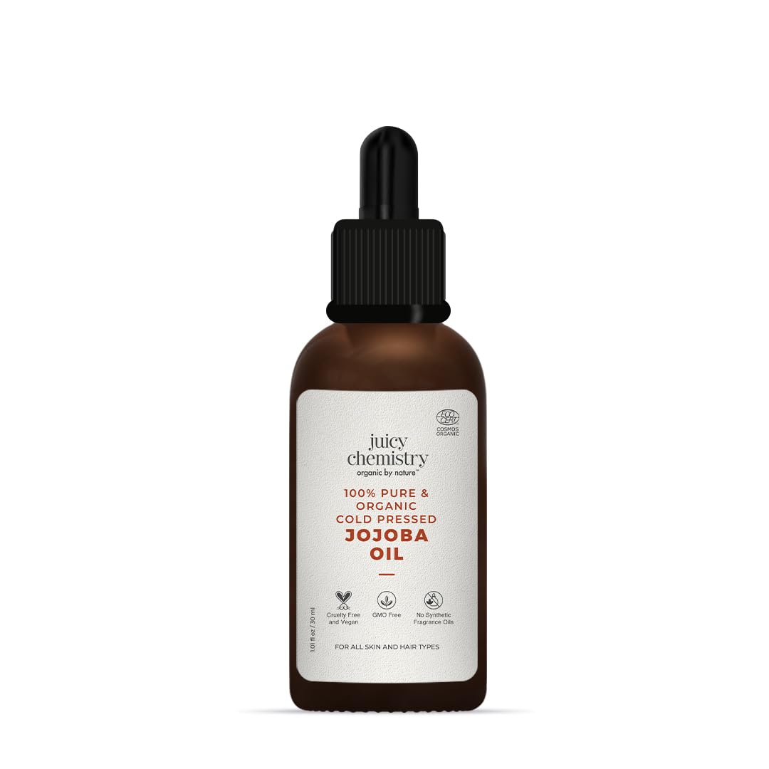 Organic Jojoba Oil 30ml - 100% Pure Cold Pressed Virgin Carrier Oil for Skin, Hair & Nails | Rich in Vitamin E & Ceramides | Deeply Moisturizing Anti-Aging Treatment | Perfect for Dry Skin, Hair Care & DIY Beauty Recipes