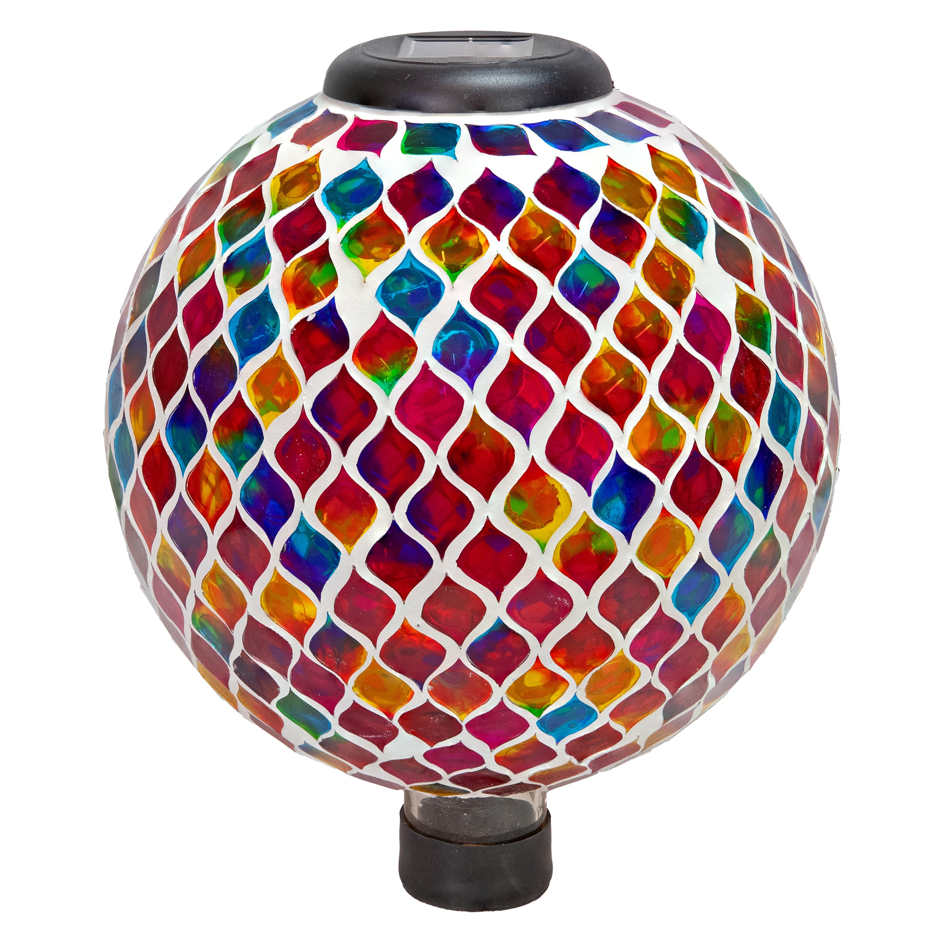 Sunnydaze 10-Inch Glass Mosaic Solar Garden Gazing Globe - Decorative Outdoor Sphere for Garden, Patio, Yard & Landscape Decor | Solar-Powered Light for Nighttime Ambiance