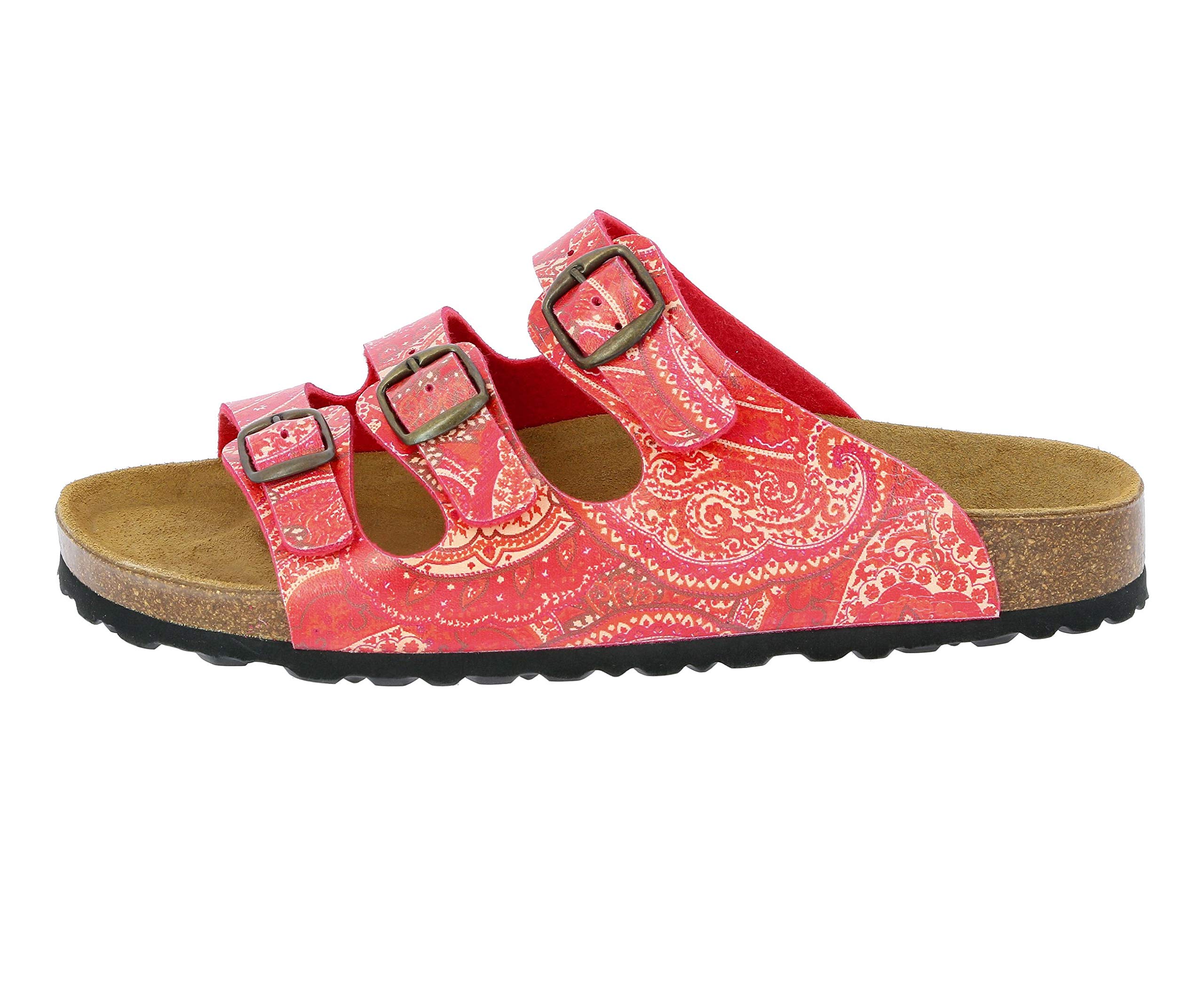 Women's Comfortable Slip-On Mules - Red Orange, Size 5 | Soft Cushioned Footbed & Lightweight Design for Casual Wear, Home, Office & Travel