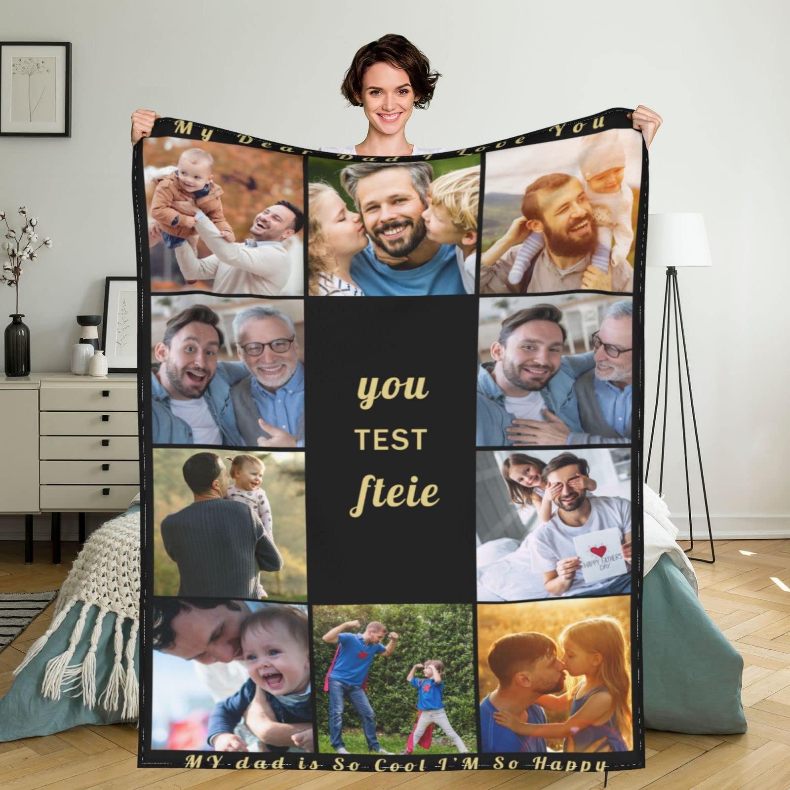 Custom Photo Blanket - Personalized Collage Memory Throw (50
