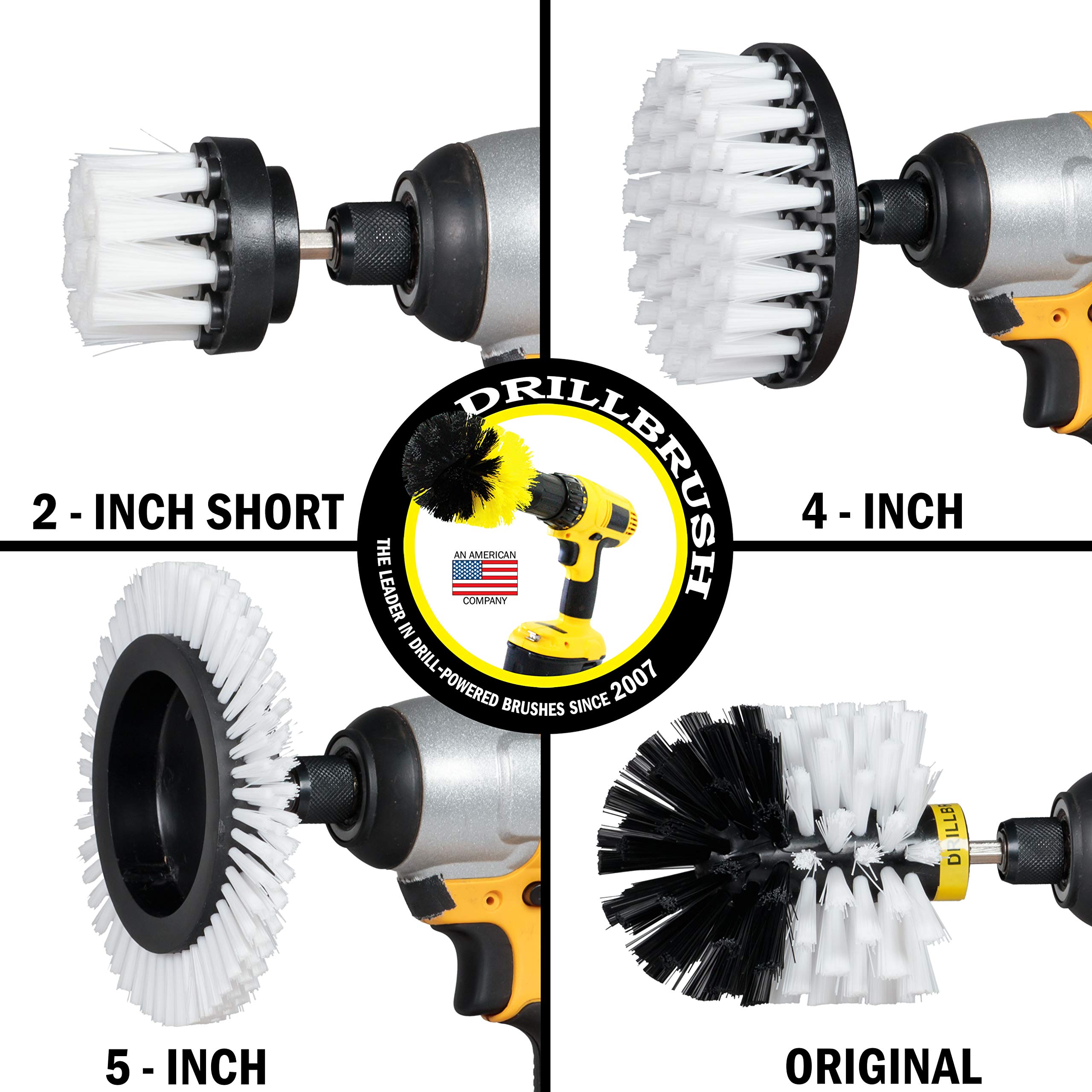 Drill Brush Attachment Set for Windshield & Car Cleaning - Soft Scrub Brush for Glass, Auto Detailing & Carpet Power Scrubbing - Car Wash Accessories Kit (Perfect for Auto Detailing, Interior Cleaning & Windshield Maintenance)