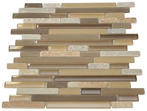 Glossy Pebble Stone Mosaic Tiles - Random Brick Pattern Peel and Stick Backsplash for Bathroom, Kitchen Wall & Shower - Waterproof DIY Home Decor for Modern Interior Design