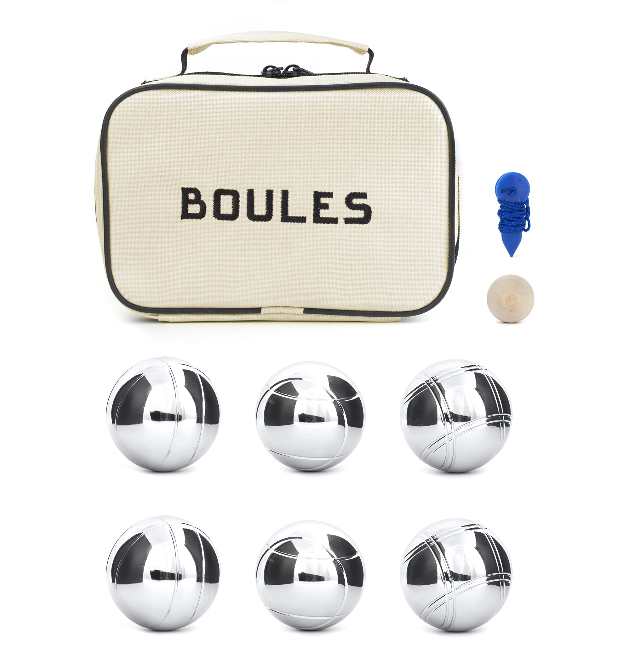**Kikkerland Large Boules Set - Outdoor Lawn & Beach Game for Adults - Fun Backyard Party Games for Family & Friends - Perfect for Picnics, BBQs, and Outdoor Gatherings**