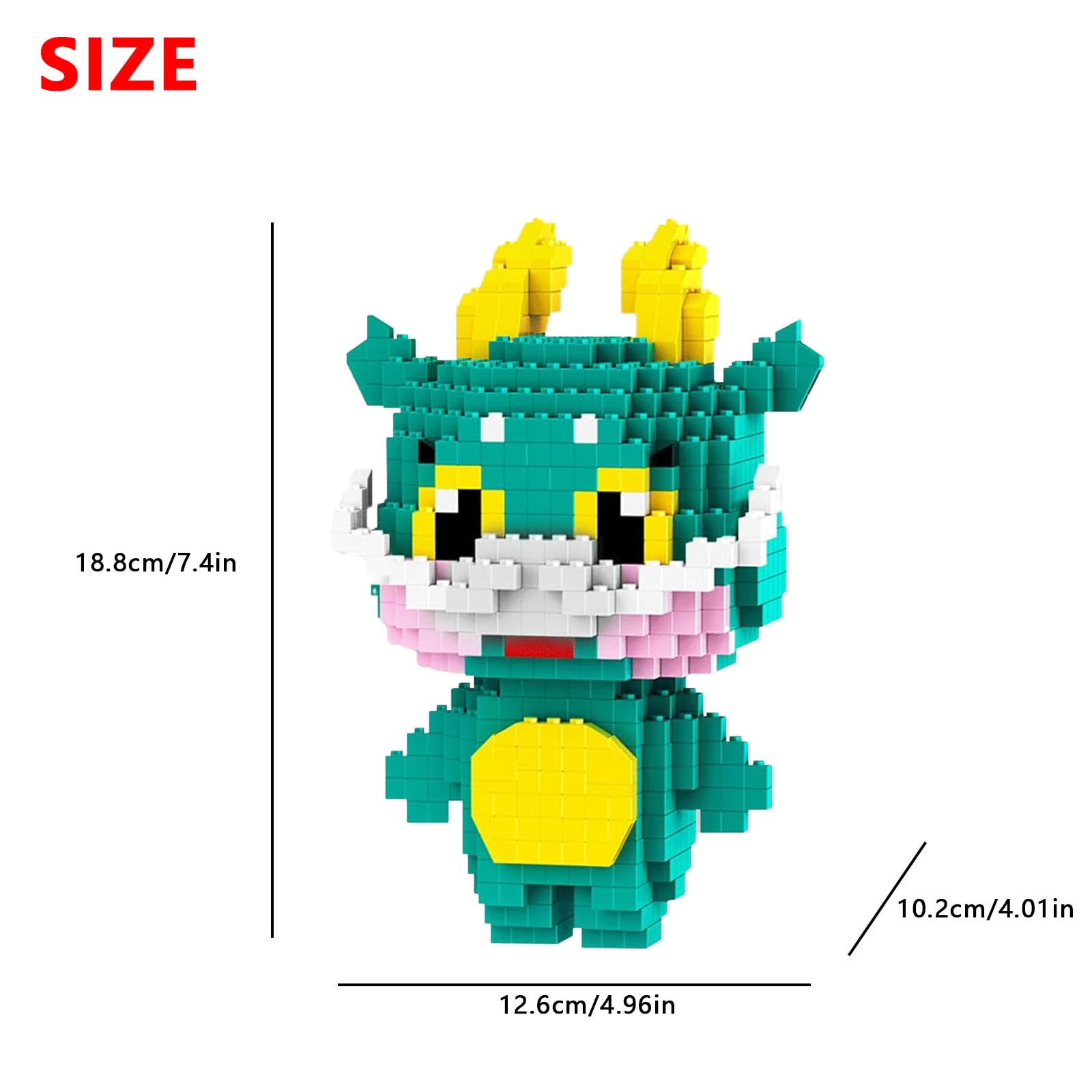 Larcele KLJM-10 1228-Piece Mini Building Blocks Dragon Toy Set - Creative STEM Educational Building Kit for Kids & Adults - Perfect for Birthday Gifts, Home Decoration & Collectible Display