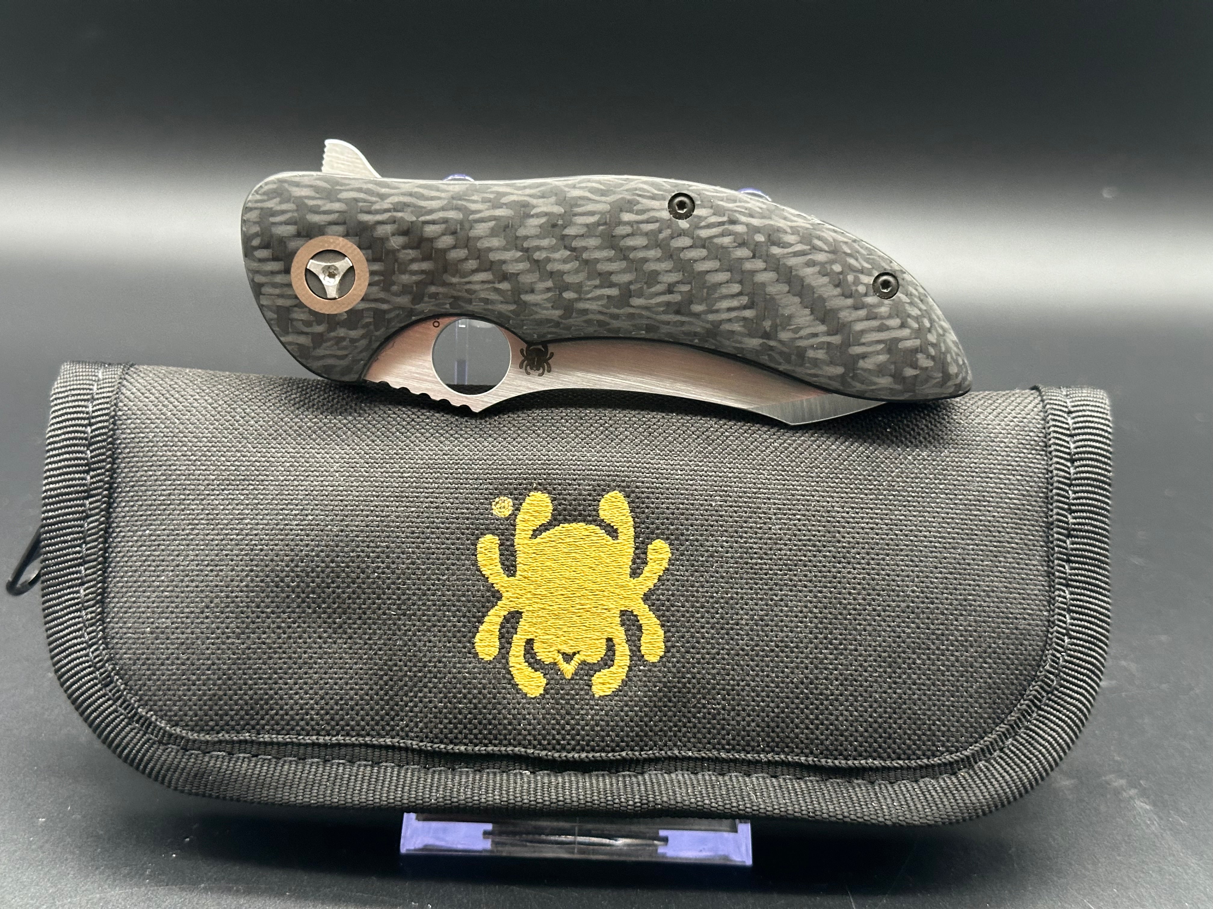 Spyderco Magnitude Folding Knife - Rare Peter Carey Flipper C212CFP, CPM S30V Steel Blade with Carbon Fiber Handle | EDC, Outdoor, Camping & Survival Gear