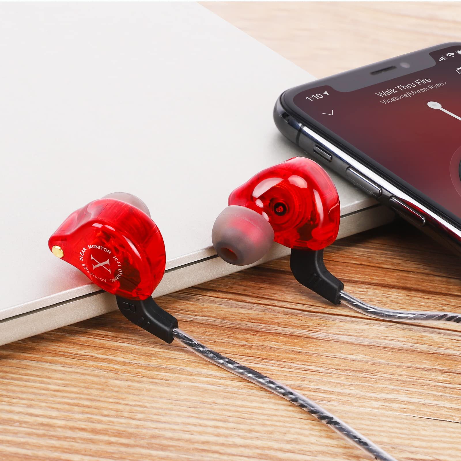 UrbanX iX2 Pro Hybrid Dual Driver In-Ear Headphones with Mic, Tangle-Free Cable - High-Fidelity Sound for Musicians & Audiophiles - Perfect for Xiaomi Redmi 9A & Mobile Gaming