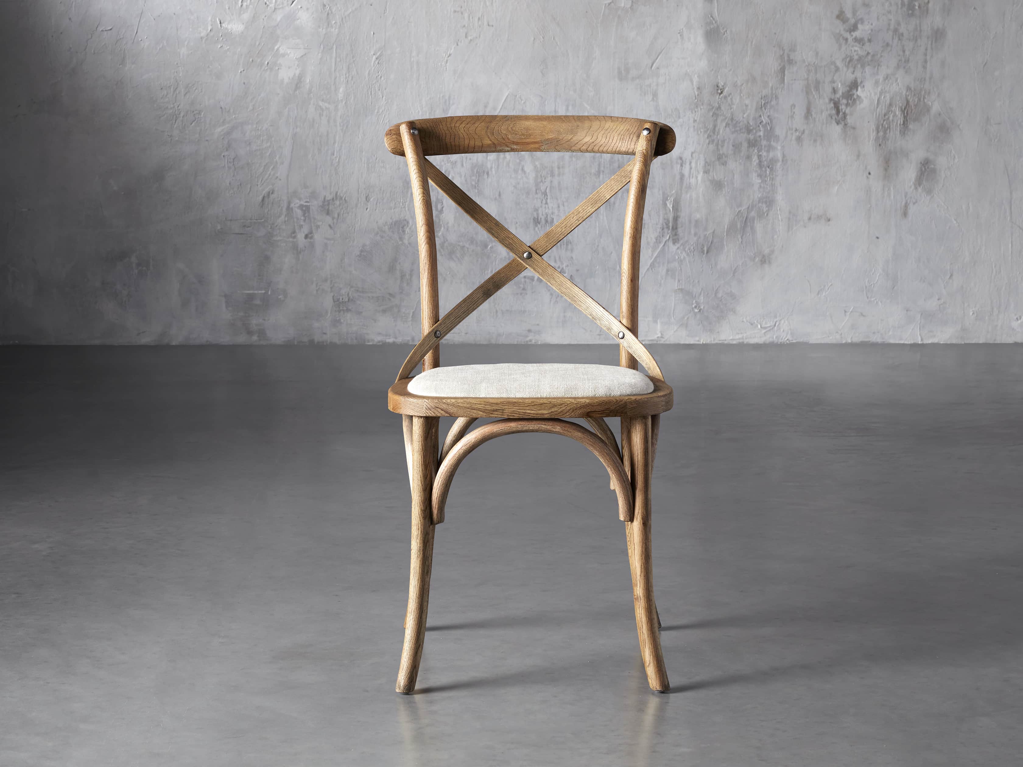 Natural Weathered Cadence Dining Chair with Upholstered Seat - Perfect for Farmhouse, Rustic & Modern Dining Rooms