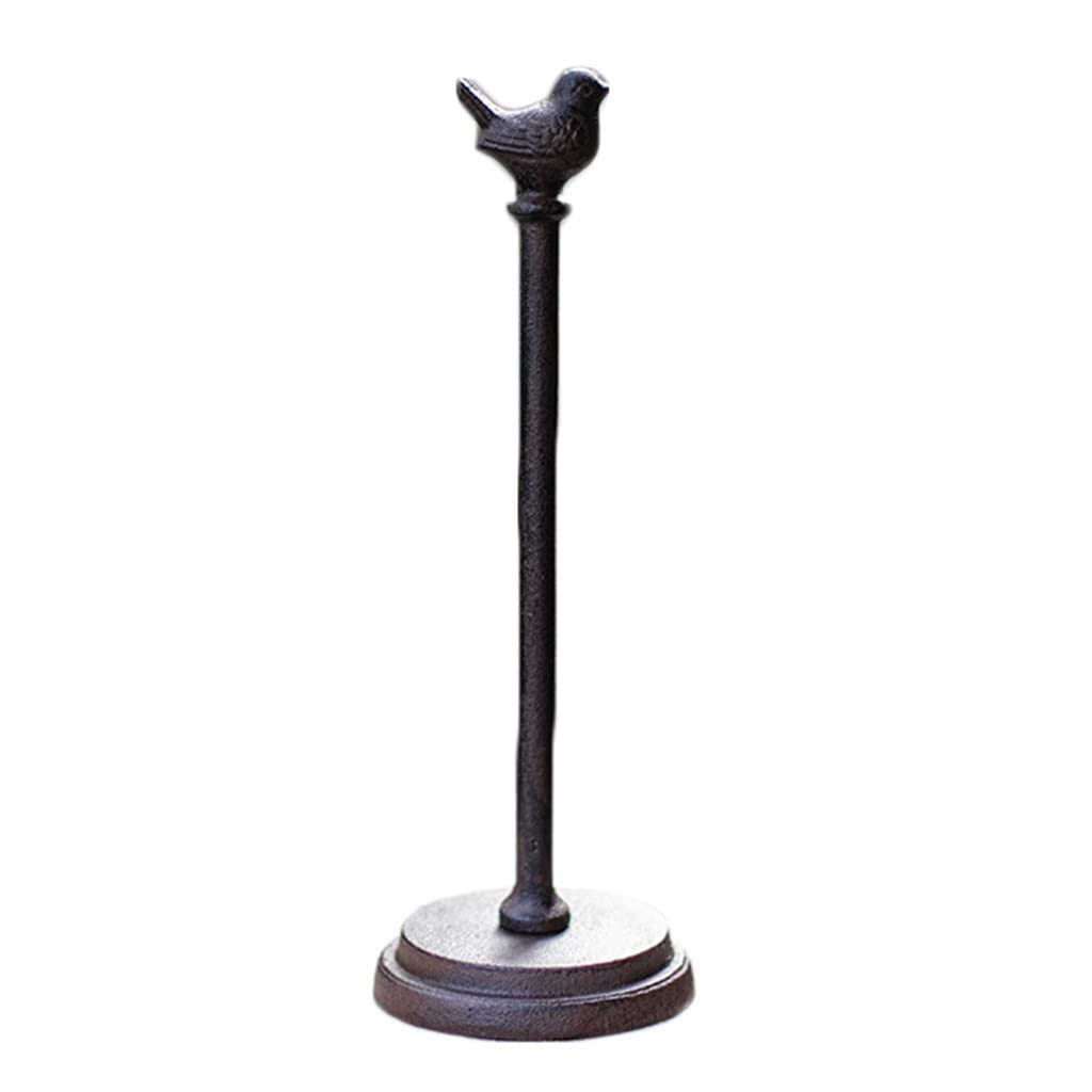 Bird-Shaped Countertop Paper Towel Holder - Farmhouse Kitchen Standing Towel Rack (Black, 34.5x12cm) - Perfect for Farmhouse, Rustic & Modern Kitchens, Bathrooms & Dining Areas
