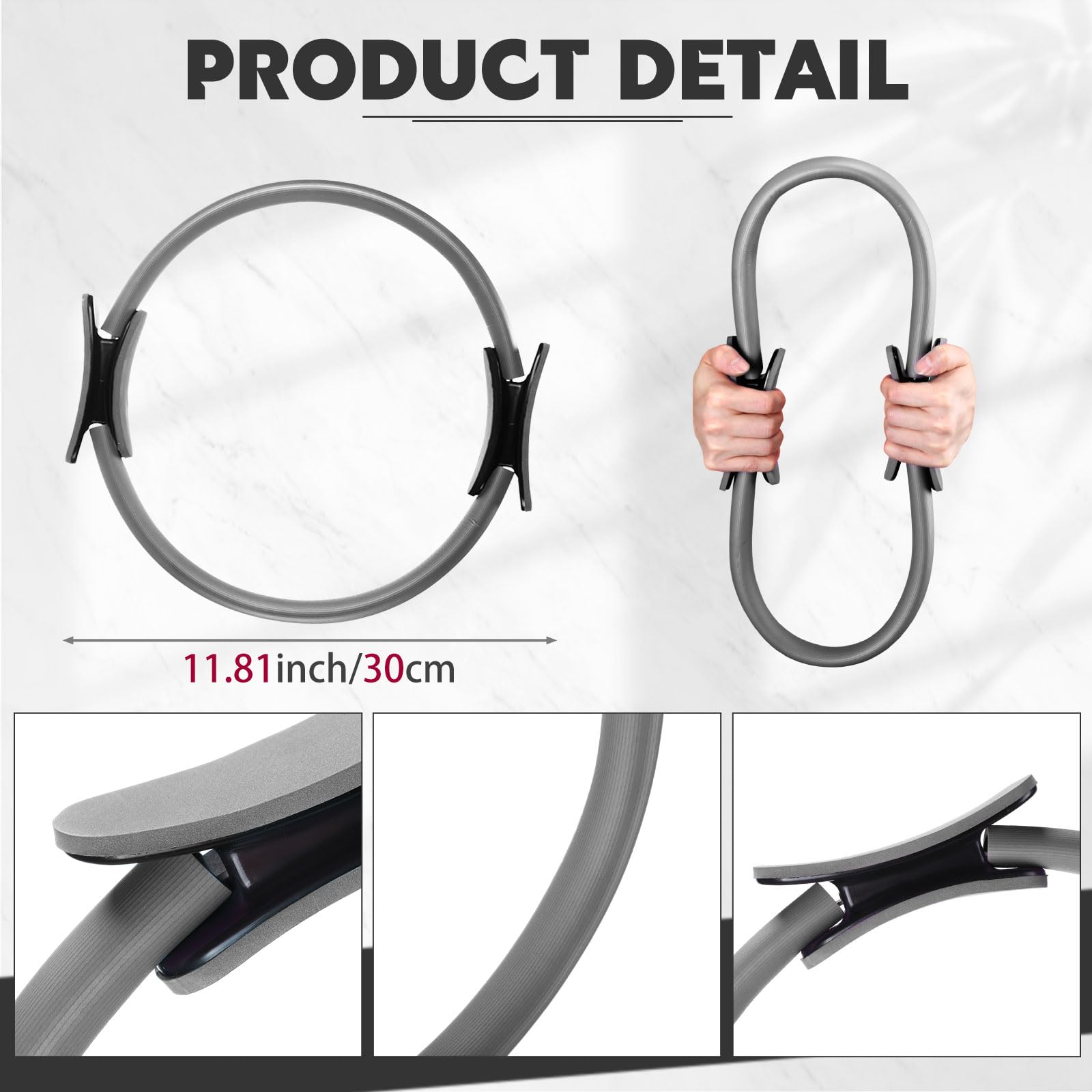 Syhood 11.81 Inch Pilates Ring - Lightweight Flexible Yoga Circle for Fitness, Physical Therapy & Resistance Training - Tone Arms & Legs - Perfect for Home Workouts, Gym & Rehabilitation Exercises