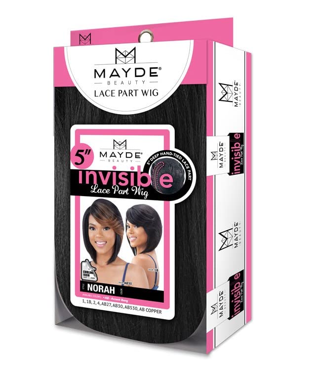 Mayde Beauty Invisible 5 Inch Lace Part Wig NORAH (ABCOPPER) - Natural Looking Human Hair Wig for Women, Perfect for Daily Wear, Cosplay & Special Occasions